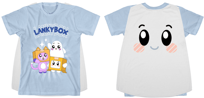 LANKYBOX Boys Costume Cape Short Sleeve T-Shirt (Blue, XS) yz58e