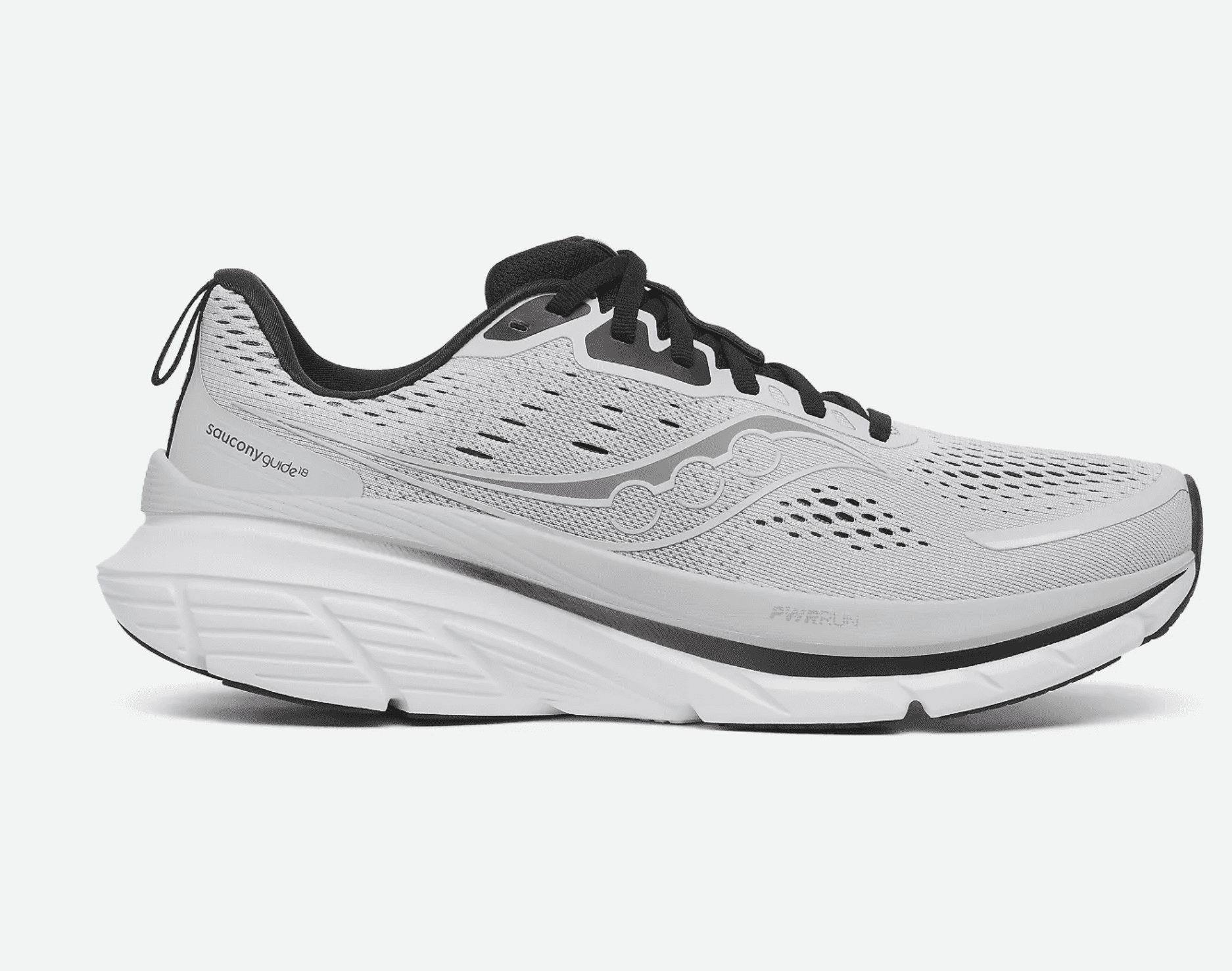 Saucony Guide 18 Men's Running Shoes Breathable Support Athletic Sneakers (Black, 8 US) oybs1