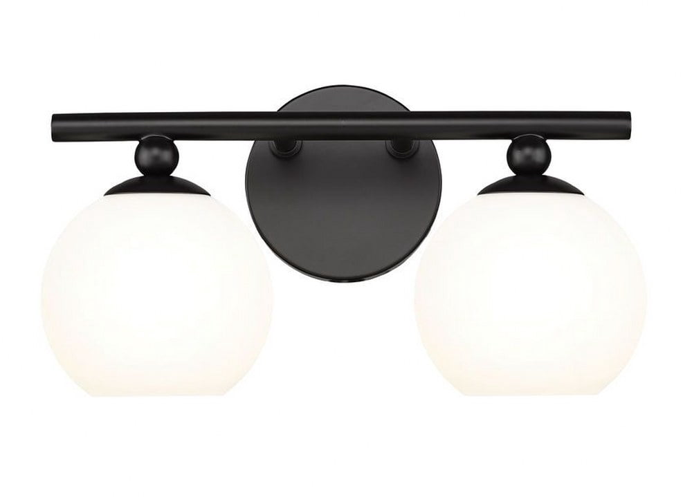 Z-Lite Neoma 2-Light Bath Vanity Lighting Modern Wall Sconce (Matte Black, 7.25 in H x 13.5 in W) ey8zv