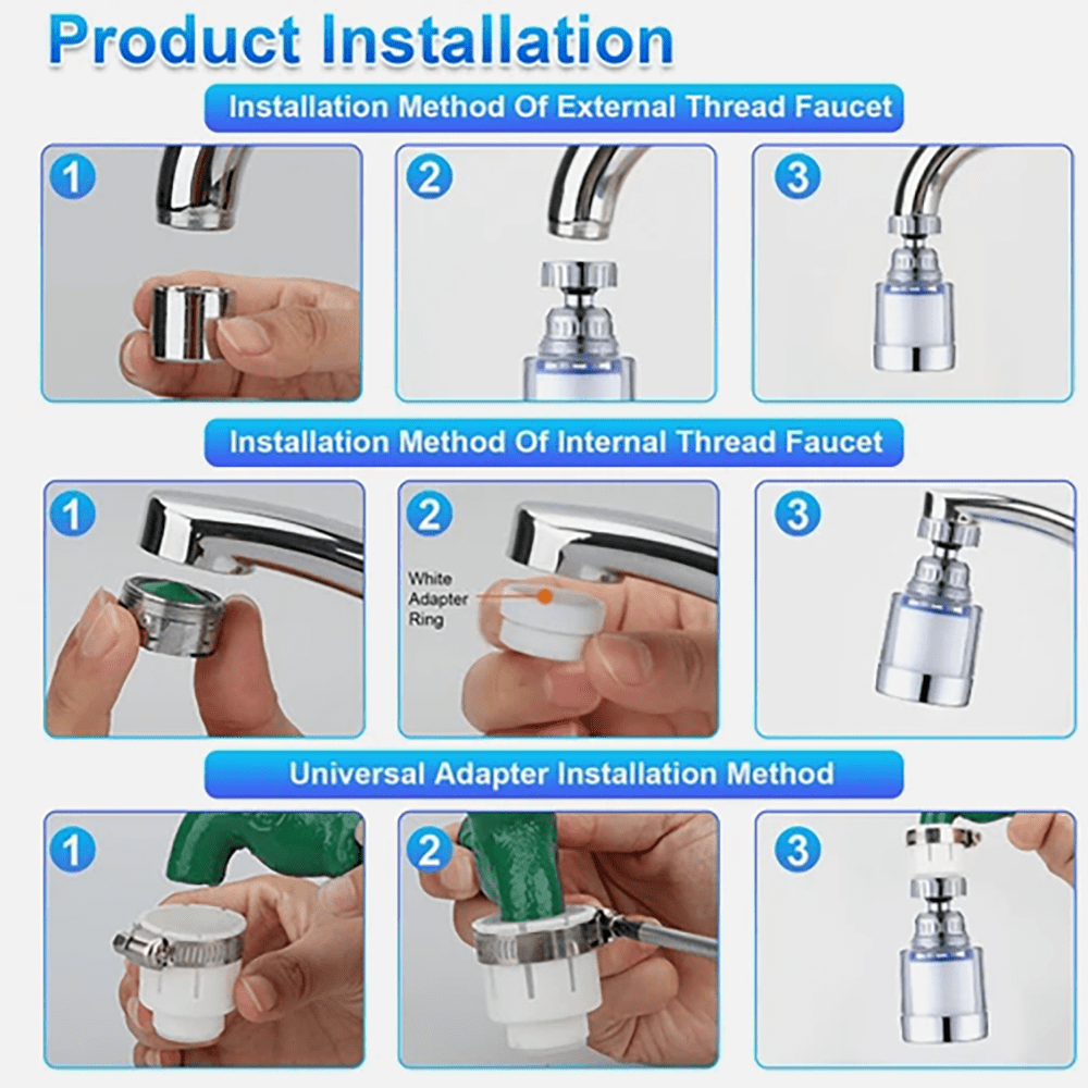 Generic Kitchen & Bathroom Sink Faucet Water Filter System (Silver, 1 Pack) kbel4