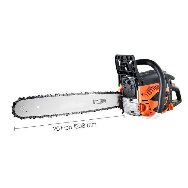 Generic 62cc Gas Chainsaw, 3.8 HP Professional Wood Cutting Tool with 20 in Guide Bar (Orange, 20 in) wf4f5