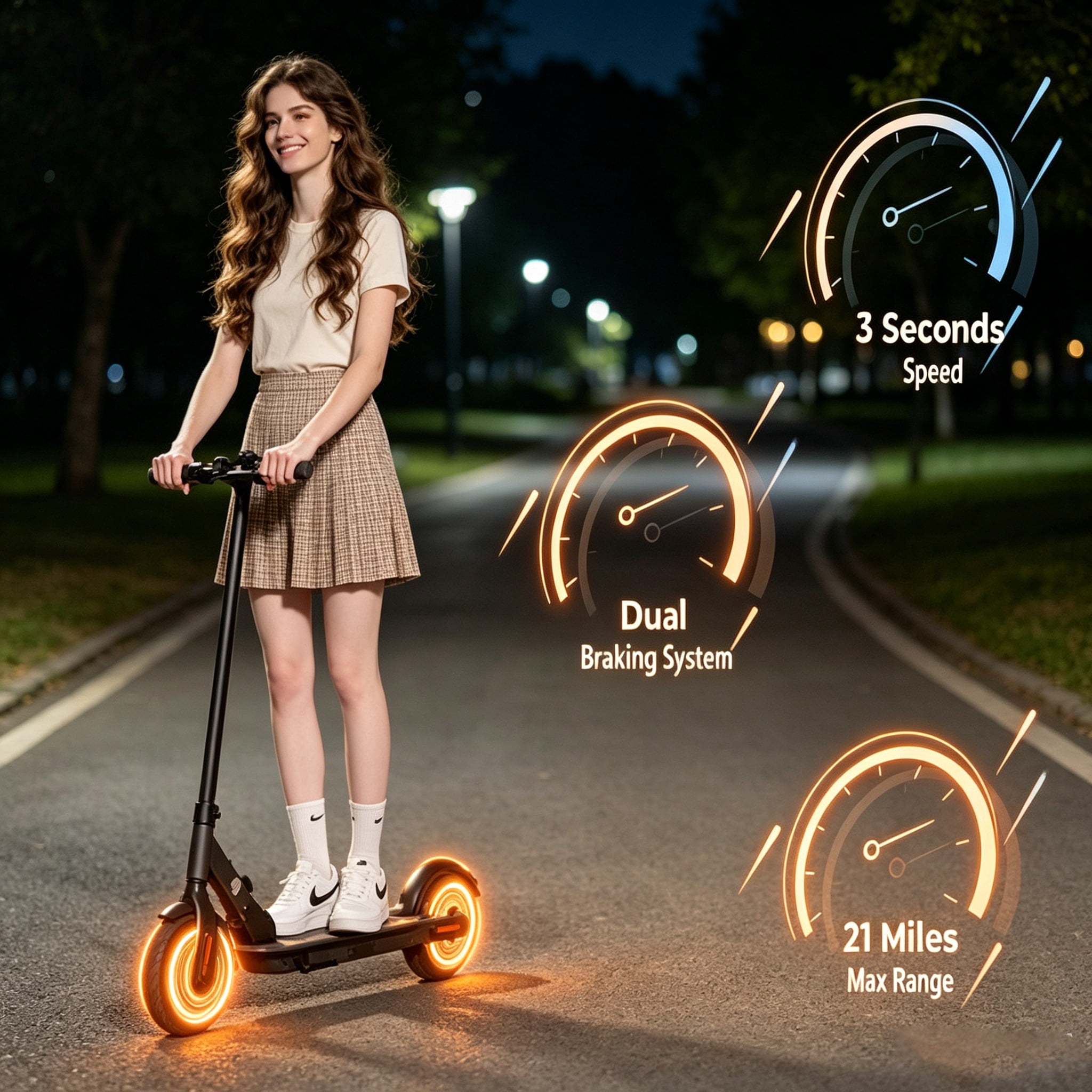 iScooter Foldable Electric Scooter for Commuters, 500W Motor, 19 Mile Range, 8.5 in Solid Tires (Grey) hxpz0