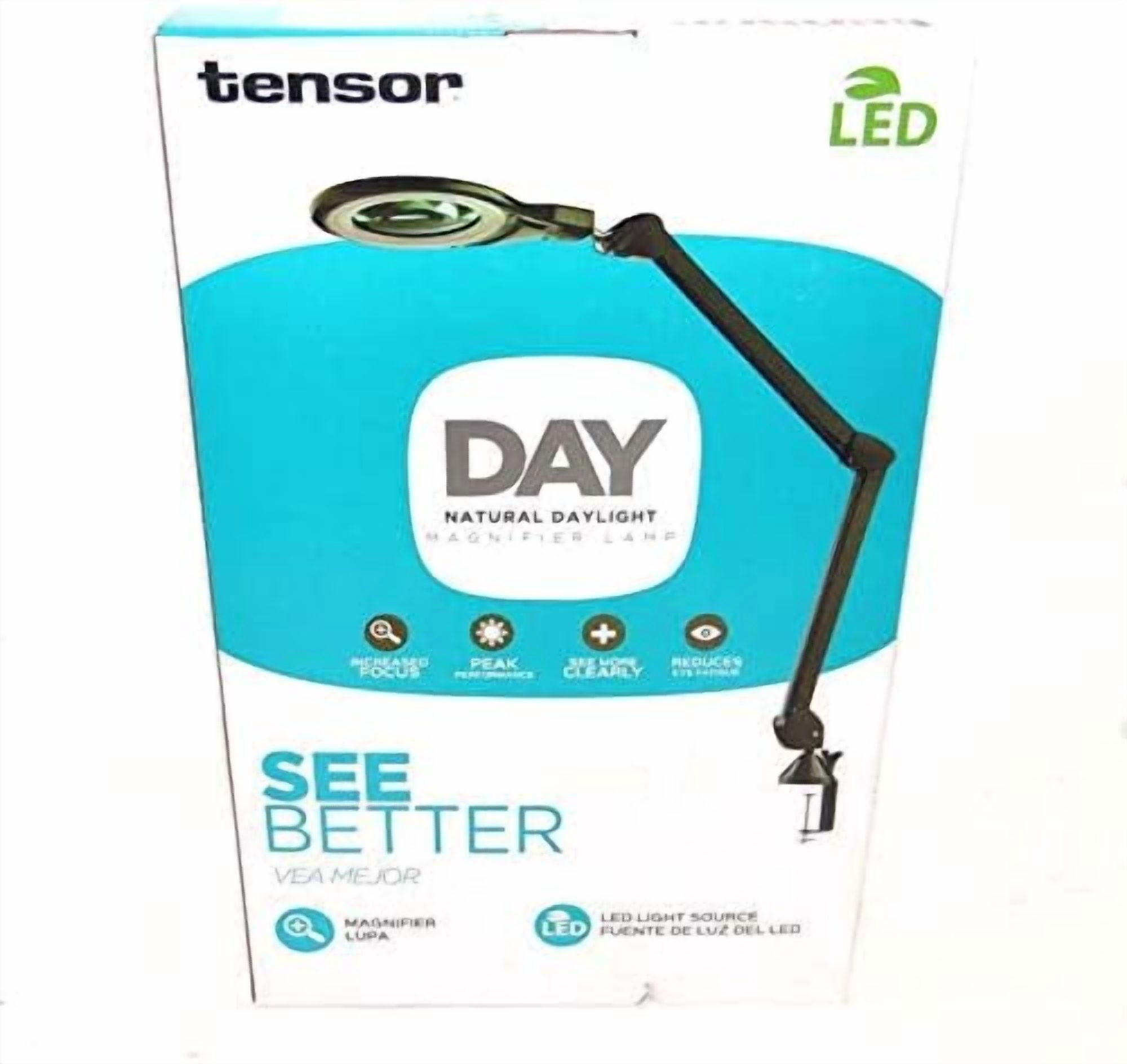 Tensor Natural Daylight LED Magnifying Clip Light (Matte Black, 20 in x 12.5 in x 3 in) icwmh