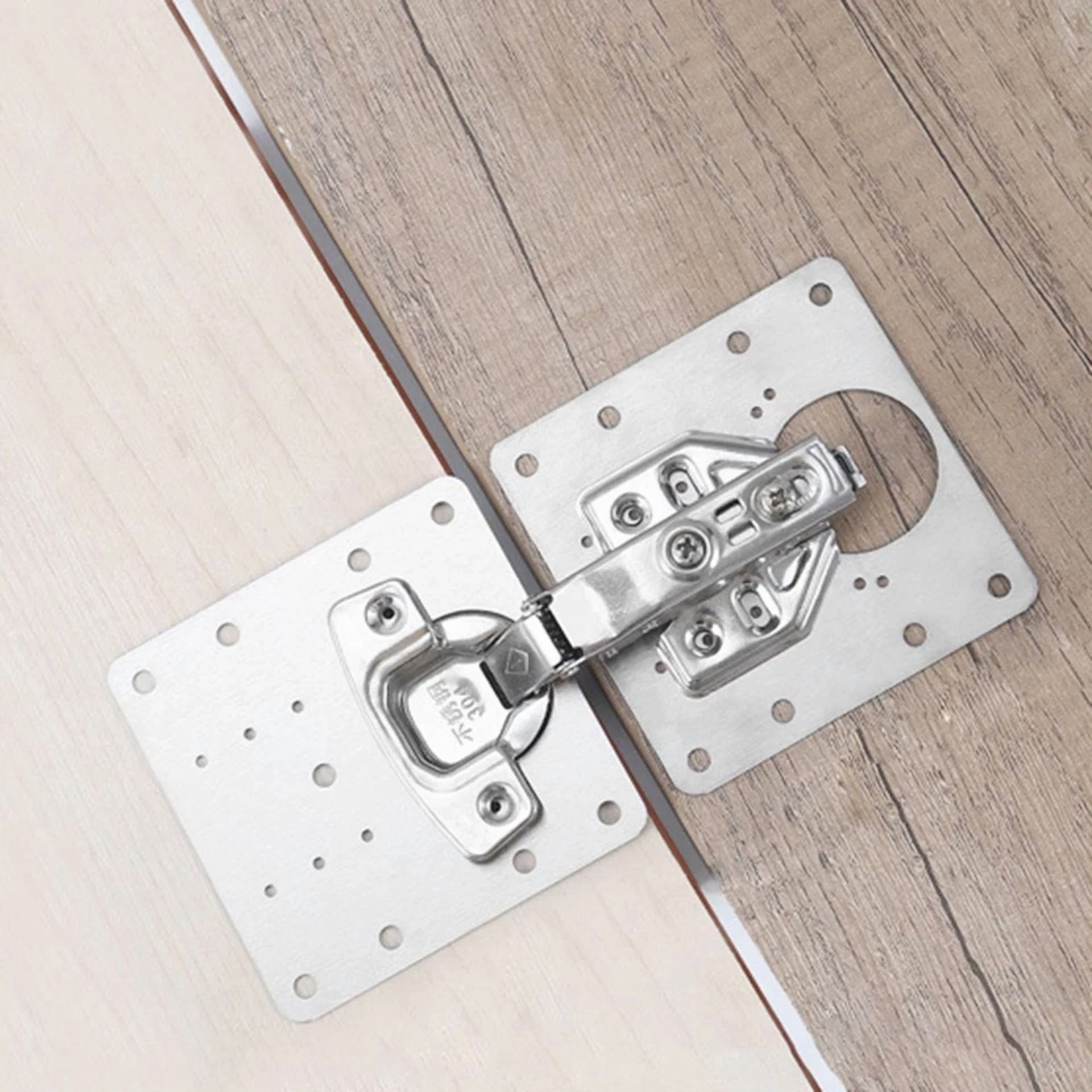 VAULT Cabinet Hinge Repair Plate Kit, Heavy-Duty Stainless Steel Furniture Fix (4 in x 4 in) xkjc7