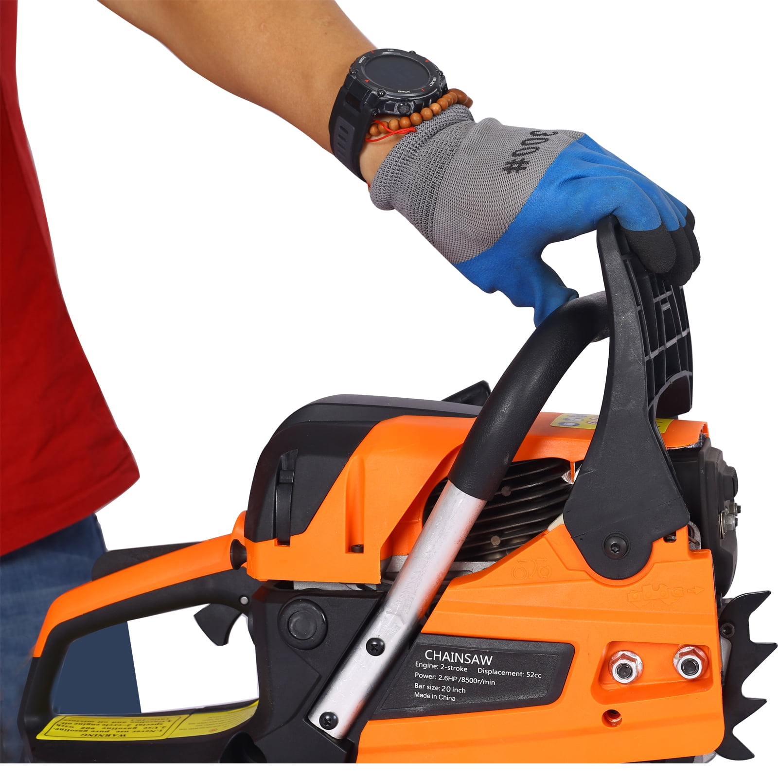Seizeen Gas Chainsaw, 52cc 2.6HP Gasoline Powered Tree Pruning Saw with 20 in Bar (Orange, 20 in) 29wqt