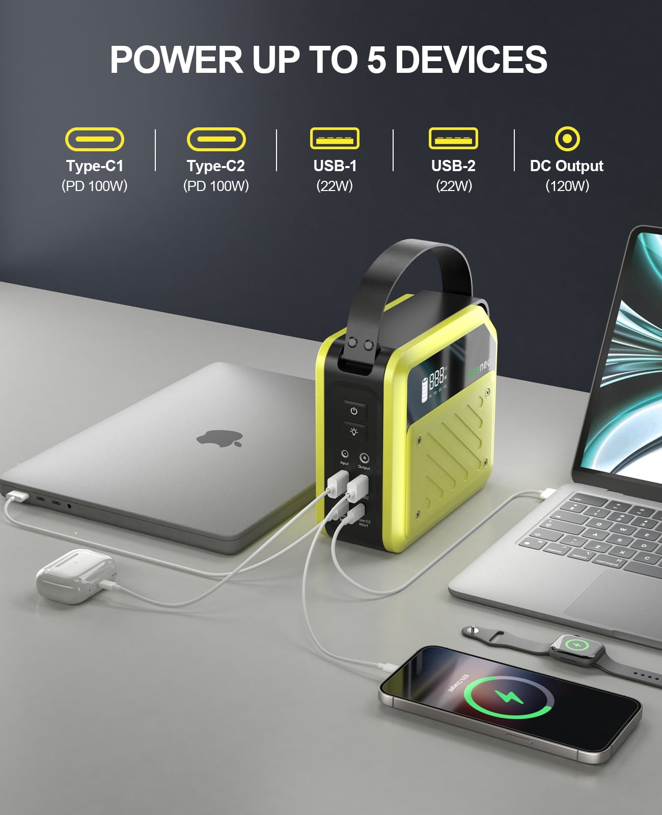 FEATOU 268W Portable Power Station, 270Wh Backup Battery Generator with 100W PD USB-C Ports (270Wh) eijbk