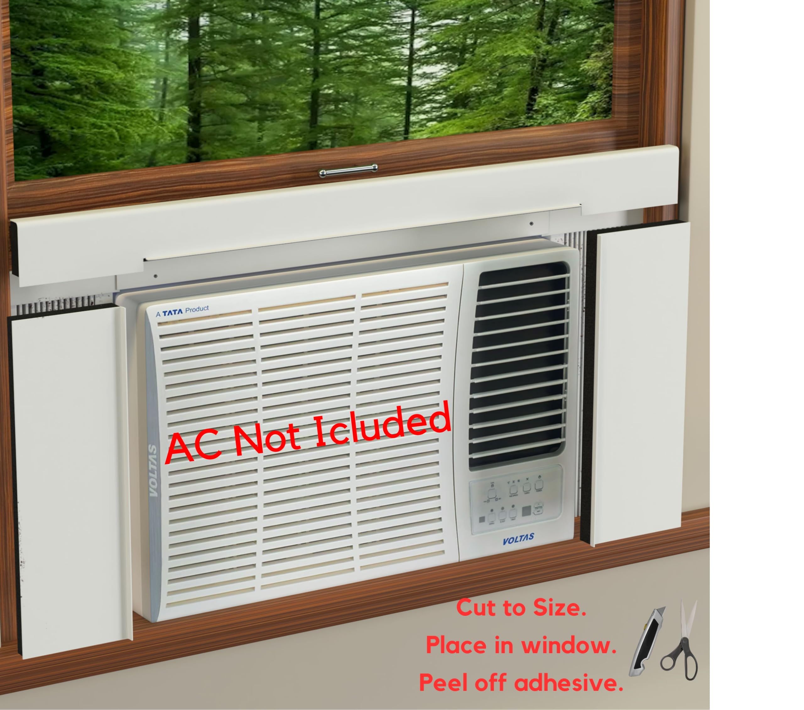 BreezeStop Window AC Unit Insulation Surround Panels (White, 36 in Width) 62r67