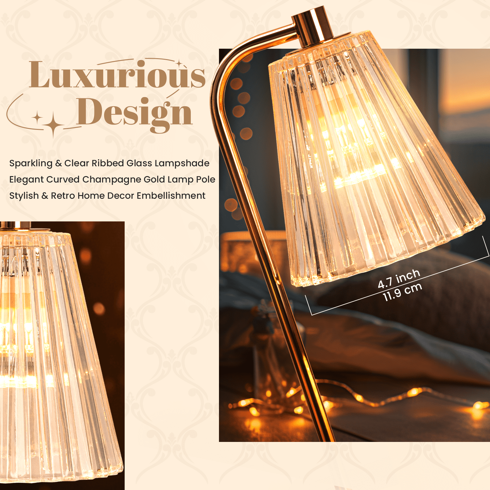 Marycele Candle Warmer Lamp for Jar Candles with Dimmable Timer (Gold, 1 Lamp with 2 Bulbs) 6k4dd
