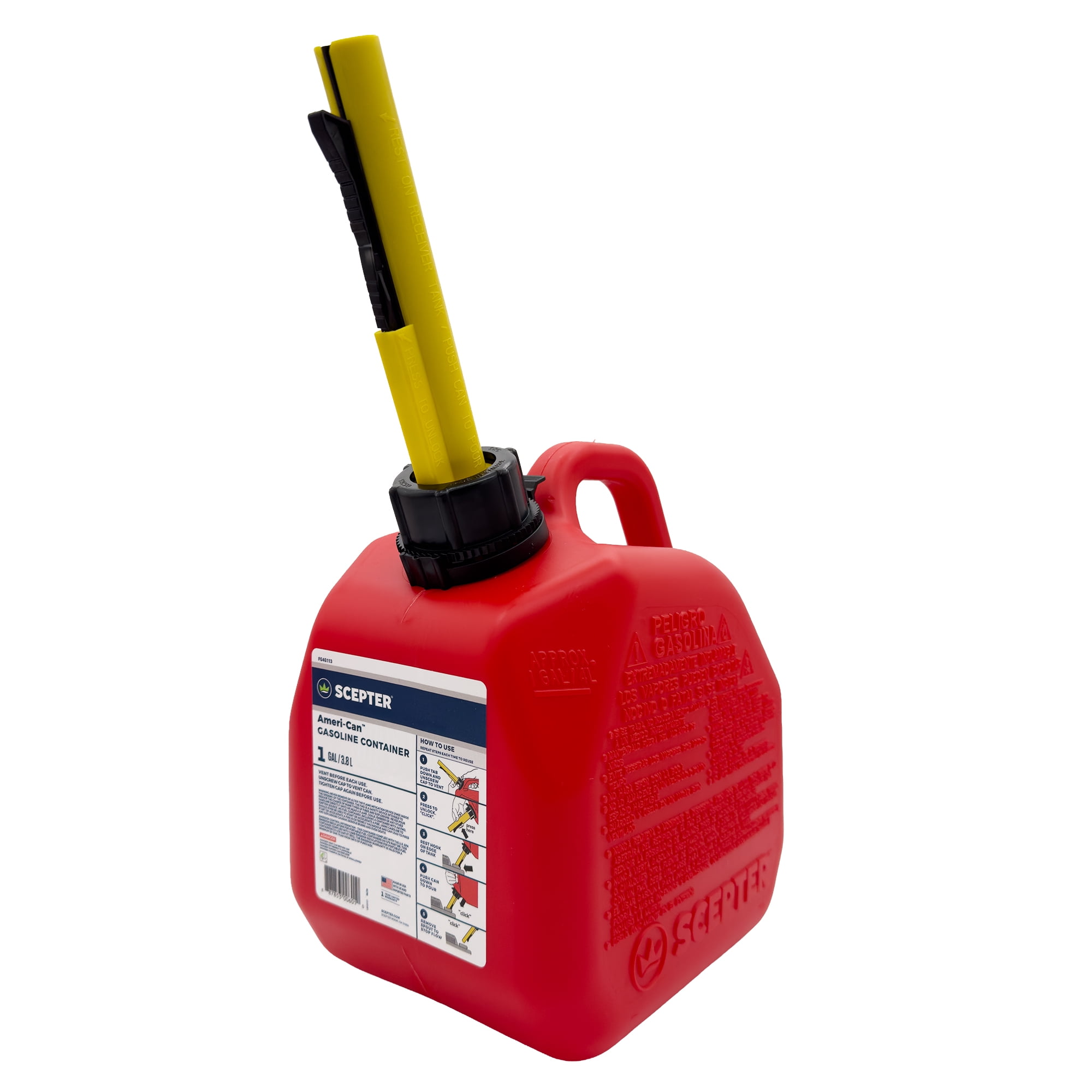 Scepter Ameri-Can Fuel Container with Easy-Flo Spout (Red, 1 gal) okop5