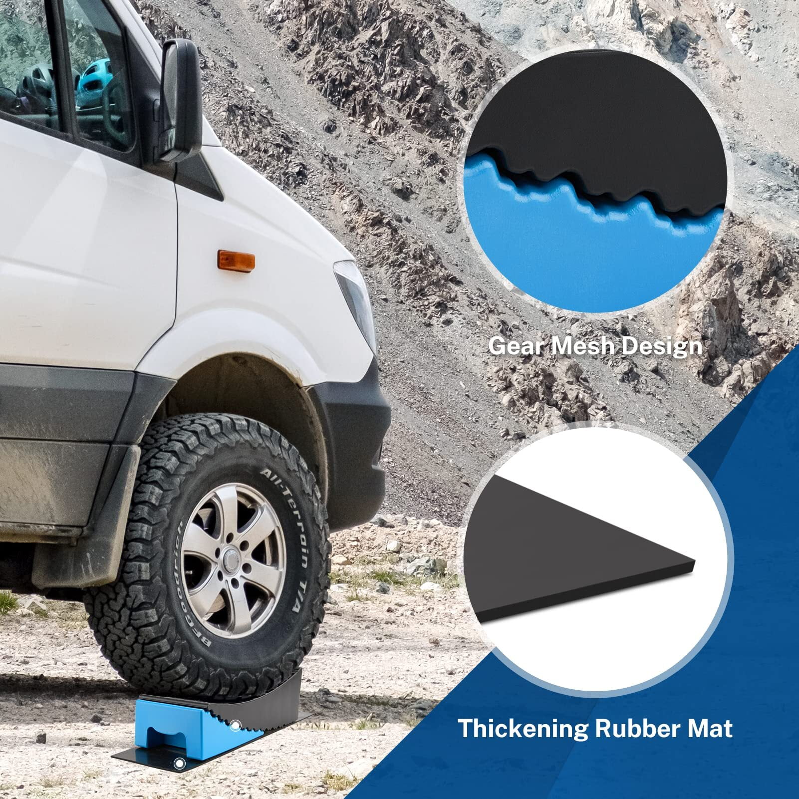 Kohree RV Camper Leveler Kit with Anti-Slip Mats and Spirit Levels (Blue, 2 Pack) 8x1sw