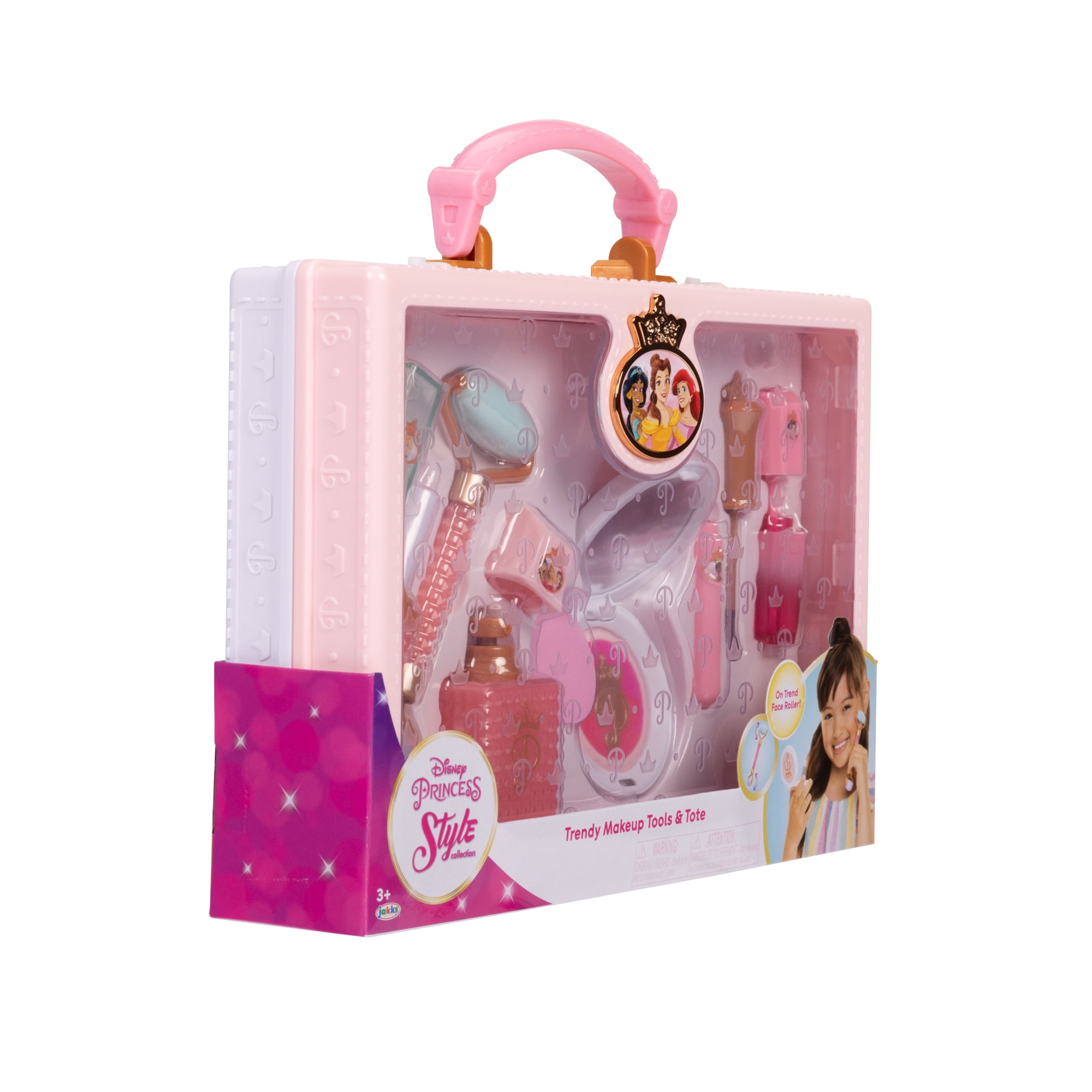 Disney Princess Style Collection Pretend Play Makeup Set with Travel Tote (Pink, 10 Piece Set) zy0ij