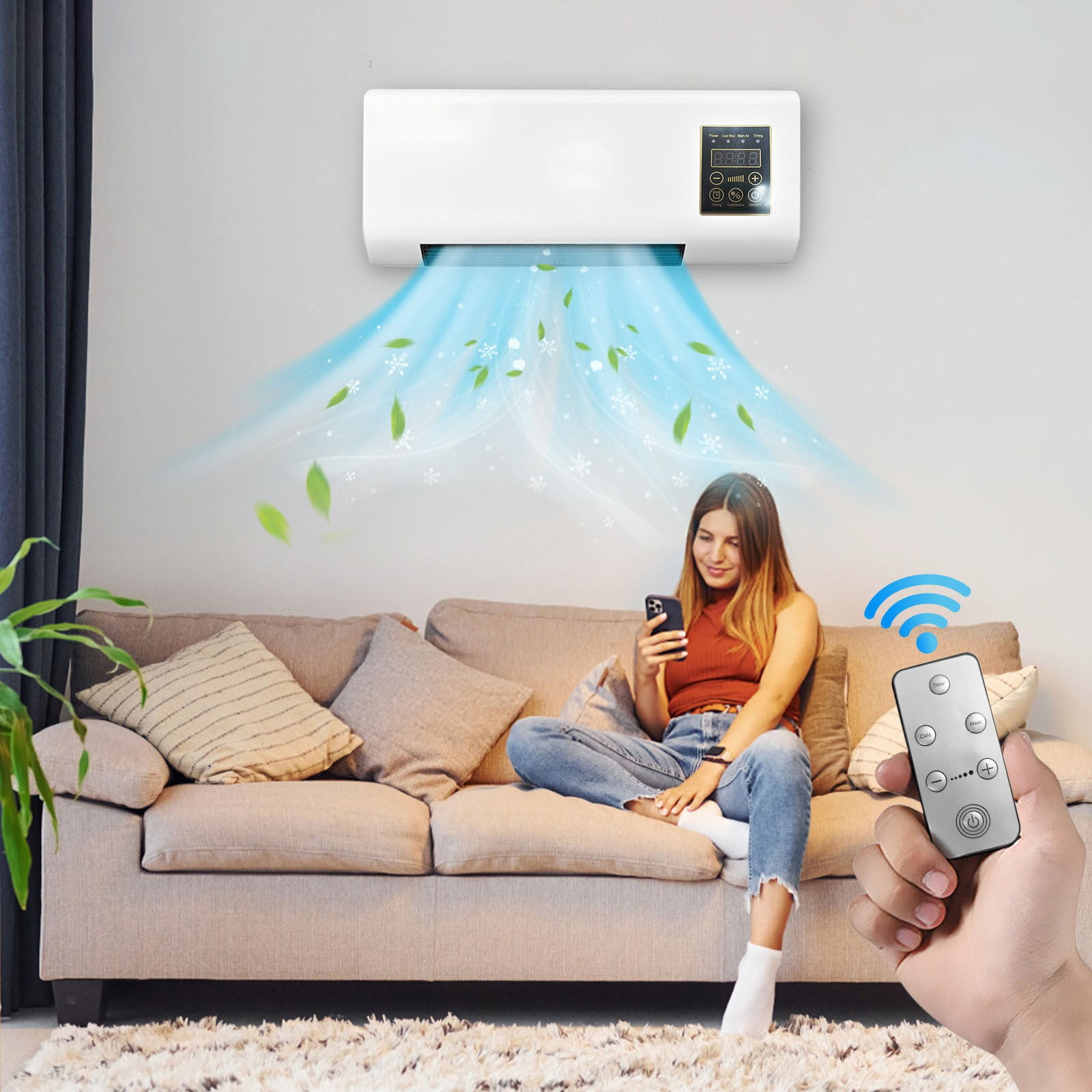 FYHALE 8,000 BTU Window Air Conditioner with Remote Control (White, 340 sq ft) geods