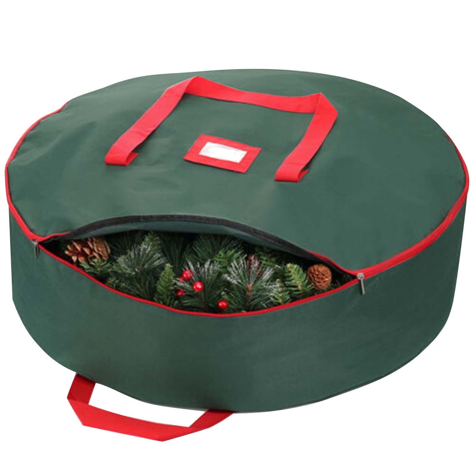 Aihimol Heavy Duty Wreath Storage Bag, Waterproof Christmas Wreath Holder for Seasonal Organization (Green, 29 in) 9kuj2