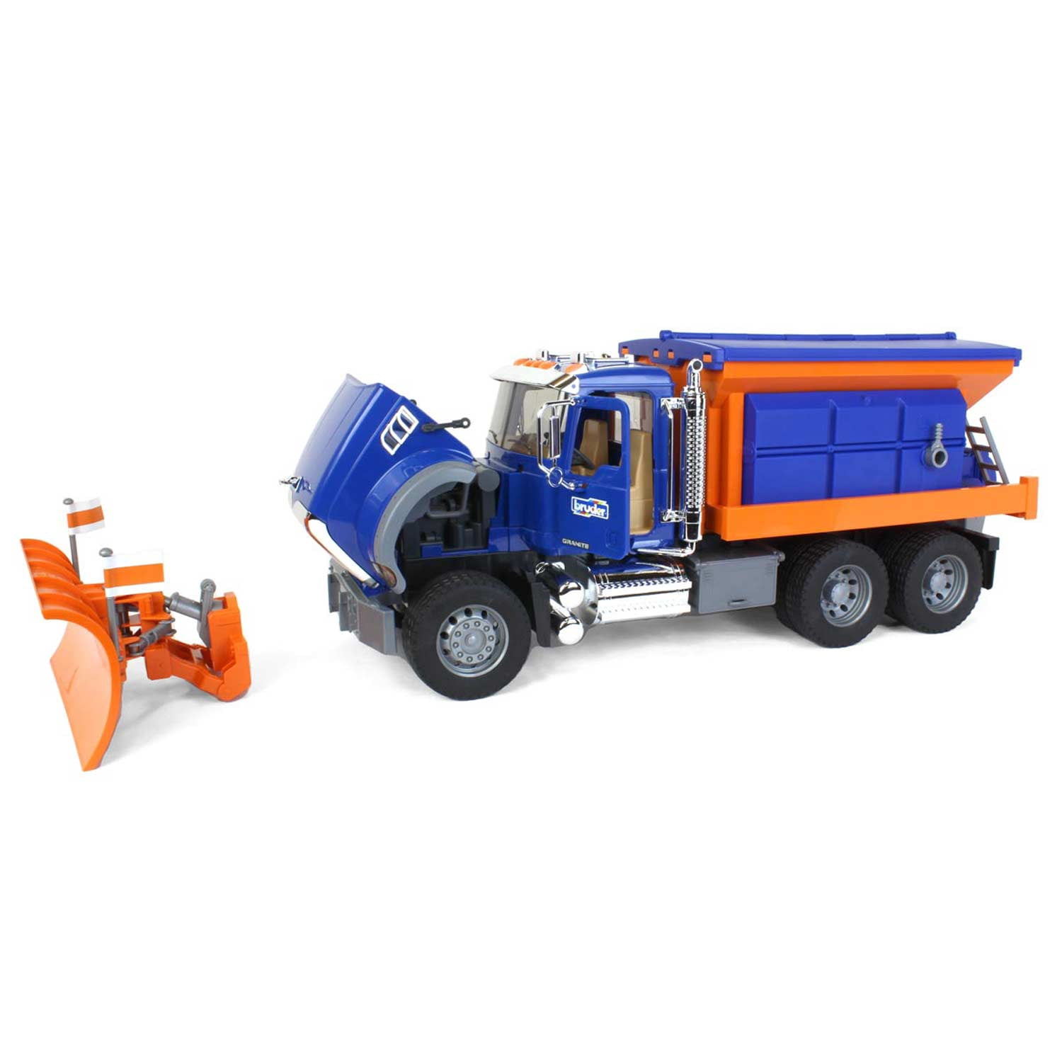 Bruder Mack Granite Winter Service Truck with Snow Plough (Blue, 26 in) 2sf7r