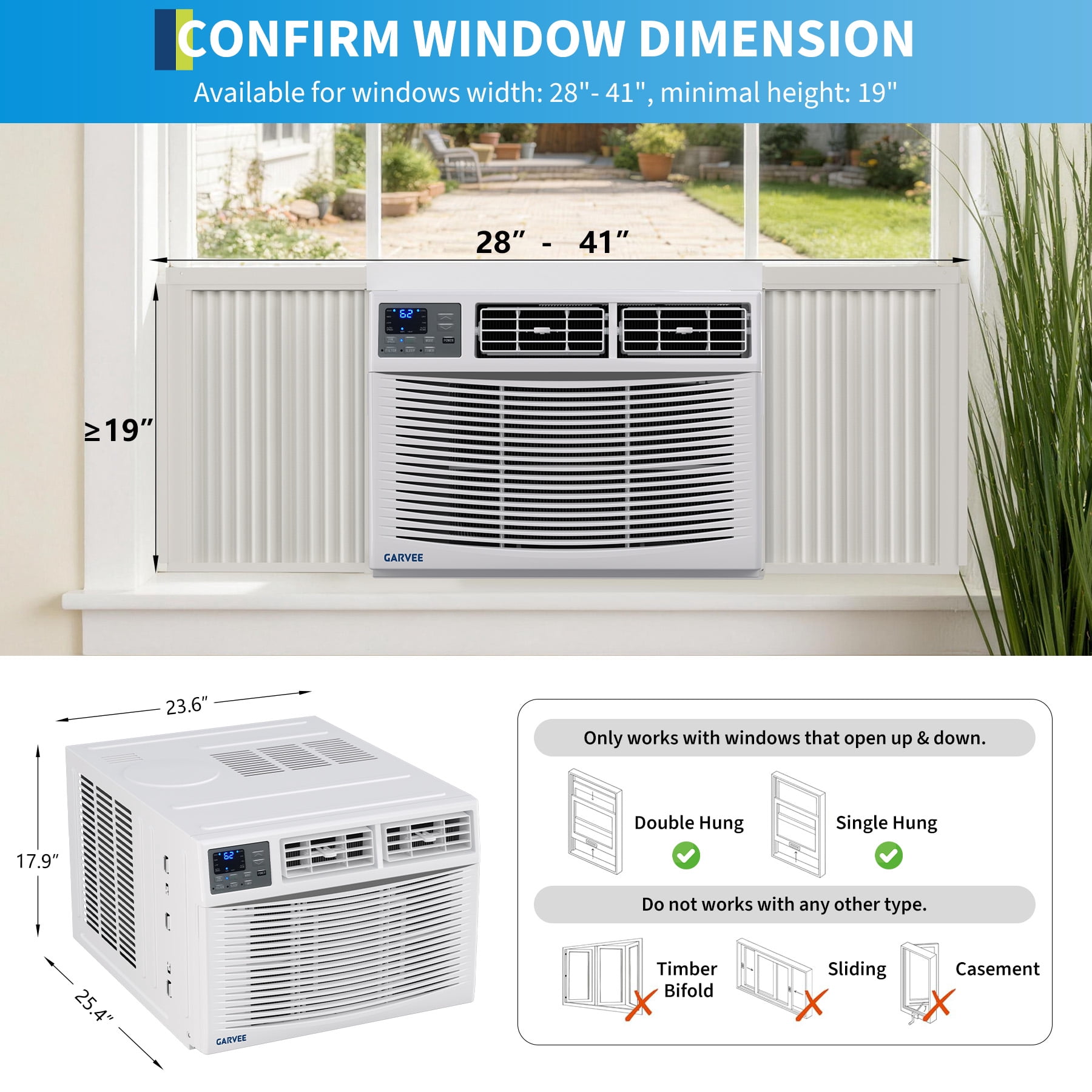 PYY 18000 BTU Smart WiFi Window Air Conditioner with Heating and Cooling (White, 400 sq ft) z00u0