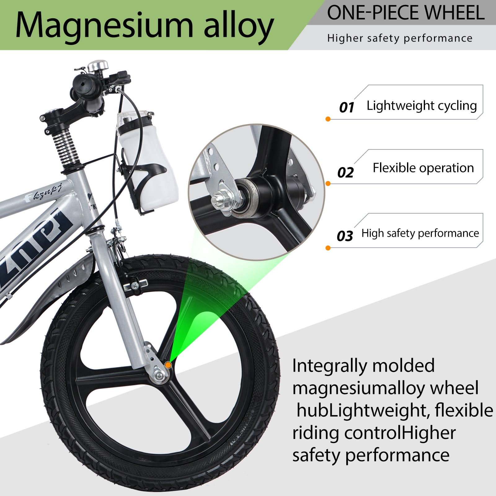 iYofe 16-inch Kids Bike with Training Wheels, Adjustable Seat, Durable Steel Frame for Boys and Girls (Gray, 16 in) pnf4l