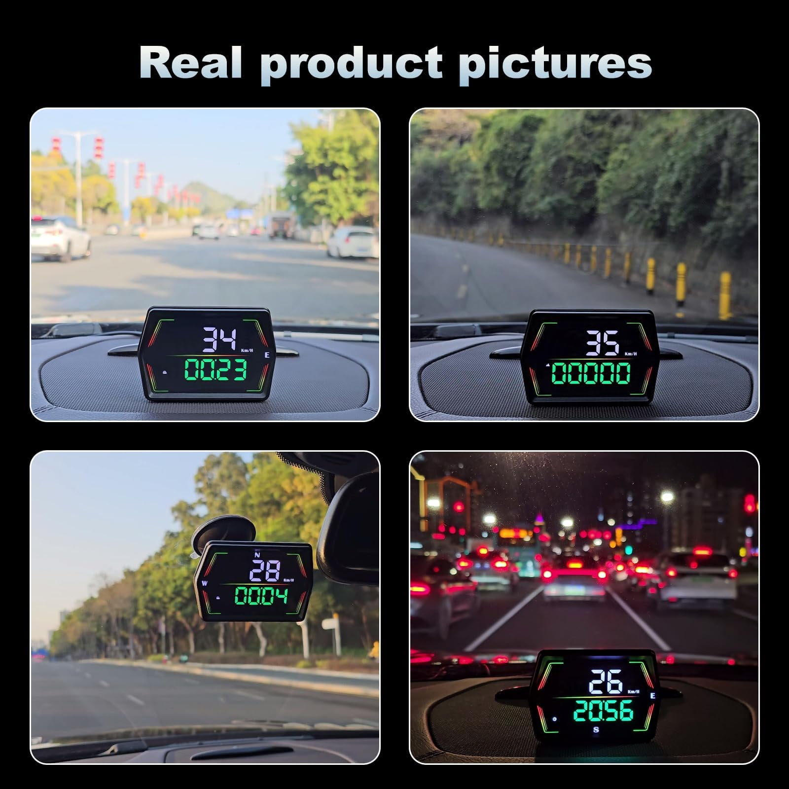LC-dolida GPS Speedometer Heads Up Display for Cars with Overspeed Alarm and Fatigue Driving Reminder (Black) 6ngo5