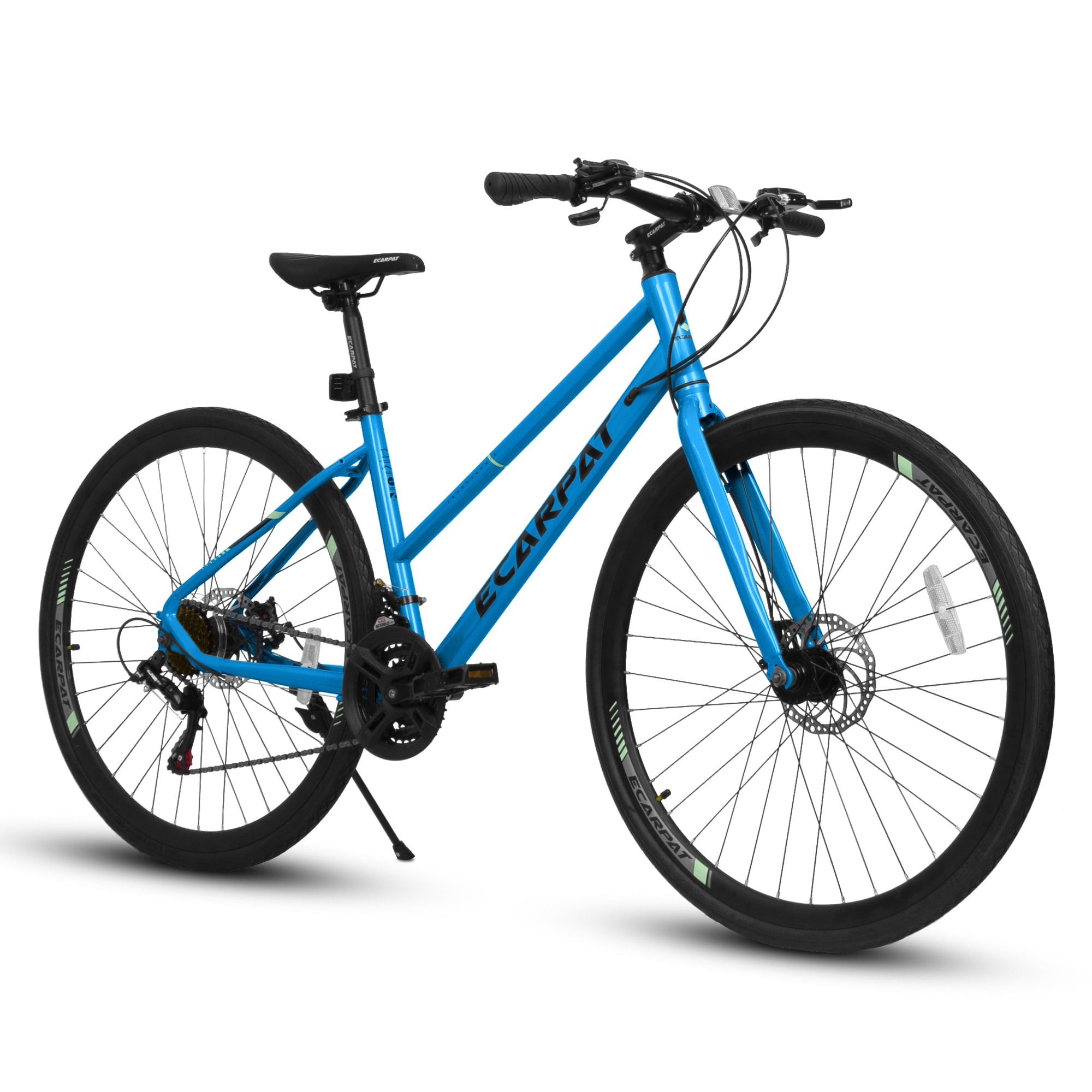 Coowa 700C Road Bike, 21-Speed Commuter Bicycle with Disc Brakes and Steel Frame (Black and Blue, 700 in) m2n4w