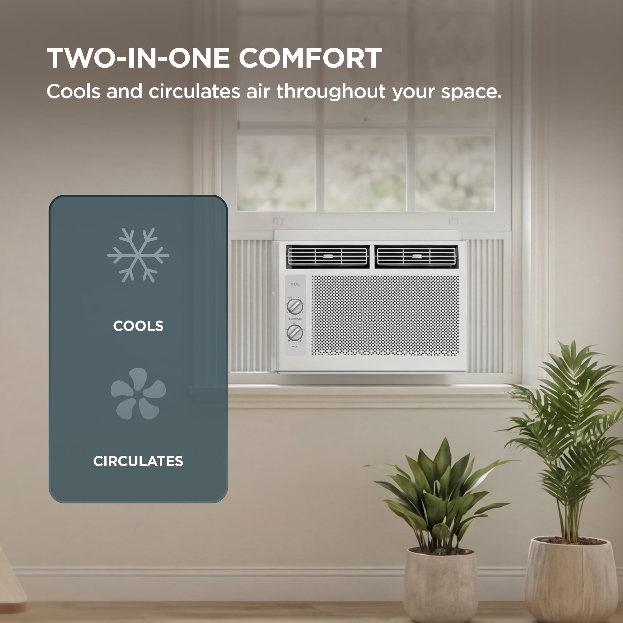 TCL 5,000 BTU Mechanical Window Air Conditioner (White, 150 Sq ft Coverage) icinw