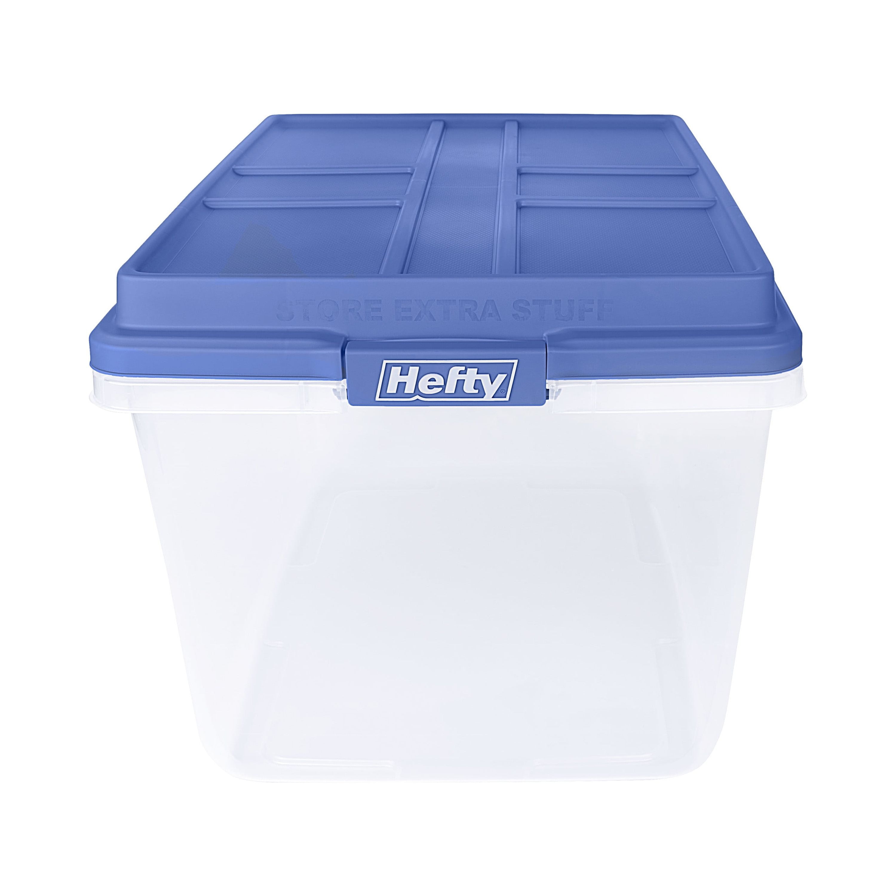 Hefty HI-RISE Large Latching Storage Bin with Secure Lid (Clear, 72 Quart) 7p4w7