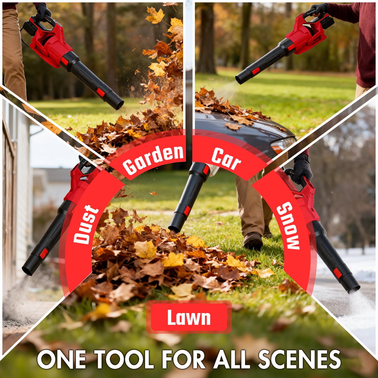 CATGOOD 21V Cordless Leaf Blower 750CFM 280MPH (3-Speed, 2x 4.0Ah Batteries) 3w8y4