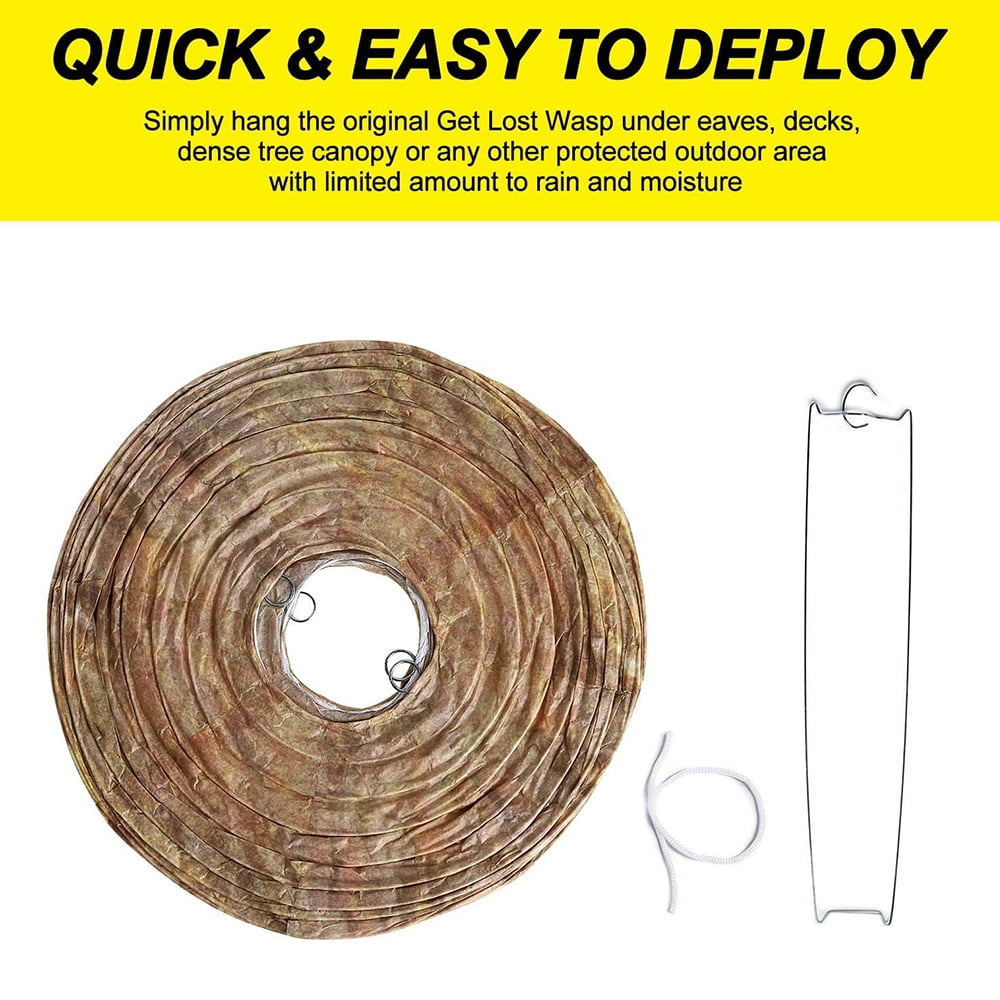 Pamolon Outdoor Wasp Nest Decoy, Natural Deterrent for Patios and Gardens (4 Count, 8.5 in x 11 in) xzw9c