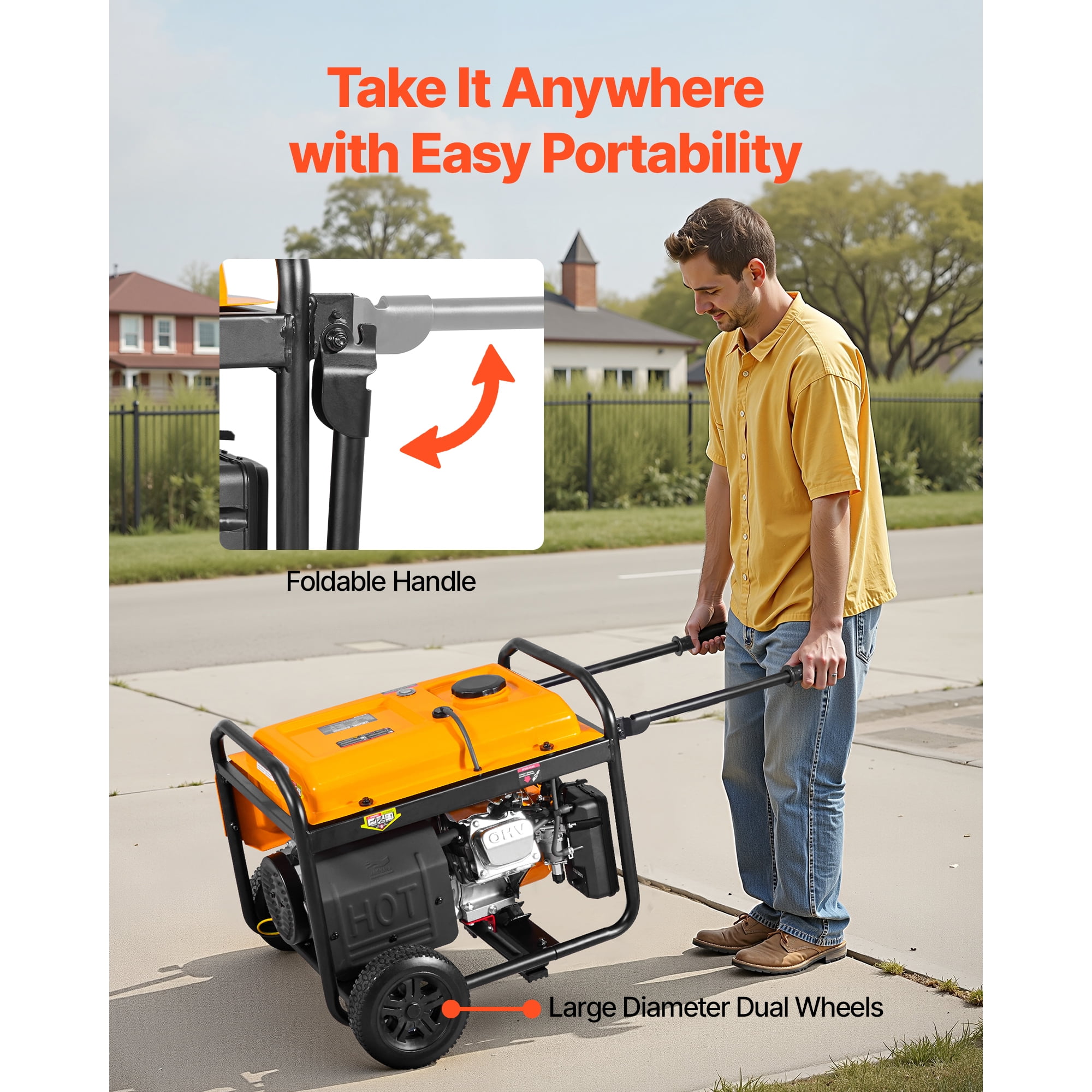 KFFKFF Dual Fuel Portable Generator, 4650W Peak Power, Electric Start Home Backup (4.1 gal) iod3r