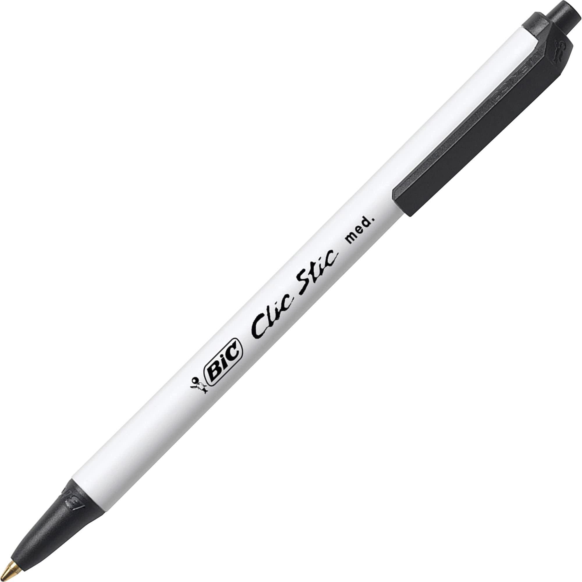BIC Clic Stic Retractable Ballpoint Pens, Medium Point, Black Ink (12-Pack) ldzwd