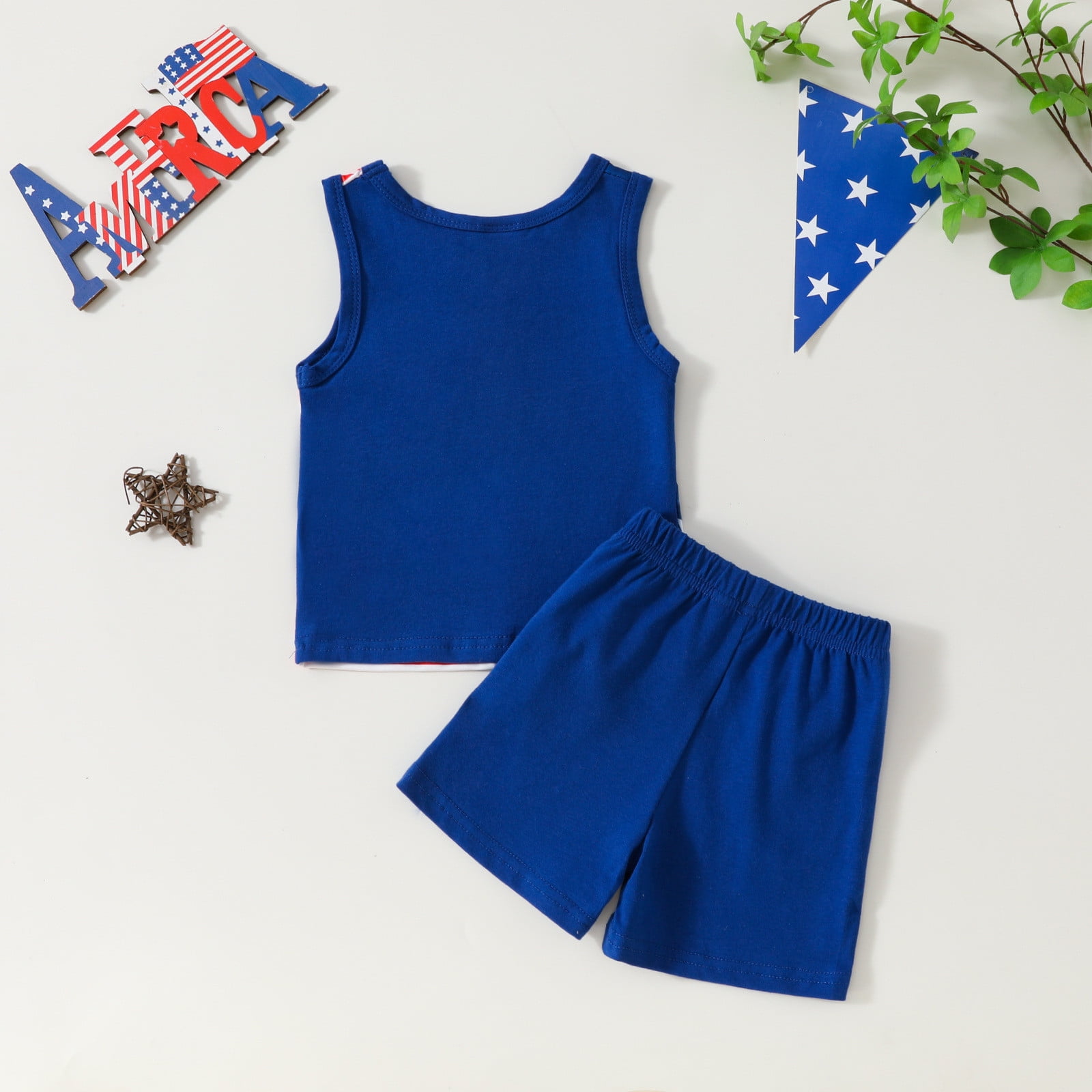 Odeerbi Infant Boys 2 Piece Independence Day Outfit Set (Blue, 2T) wcp3w