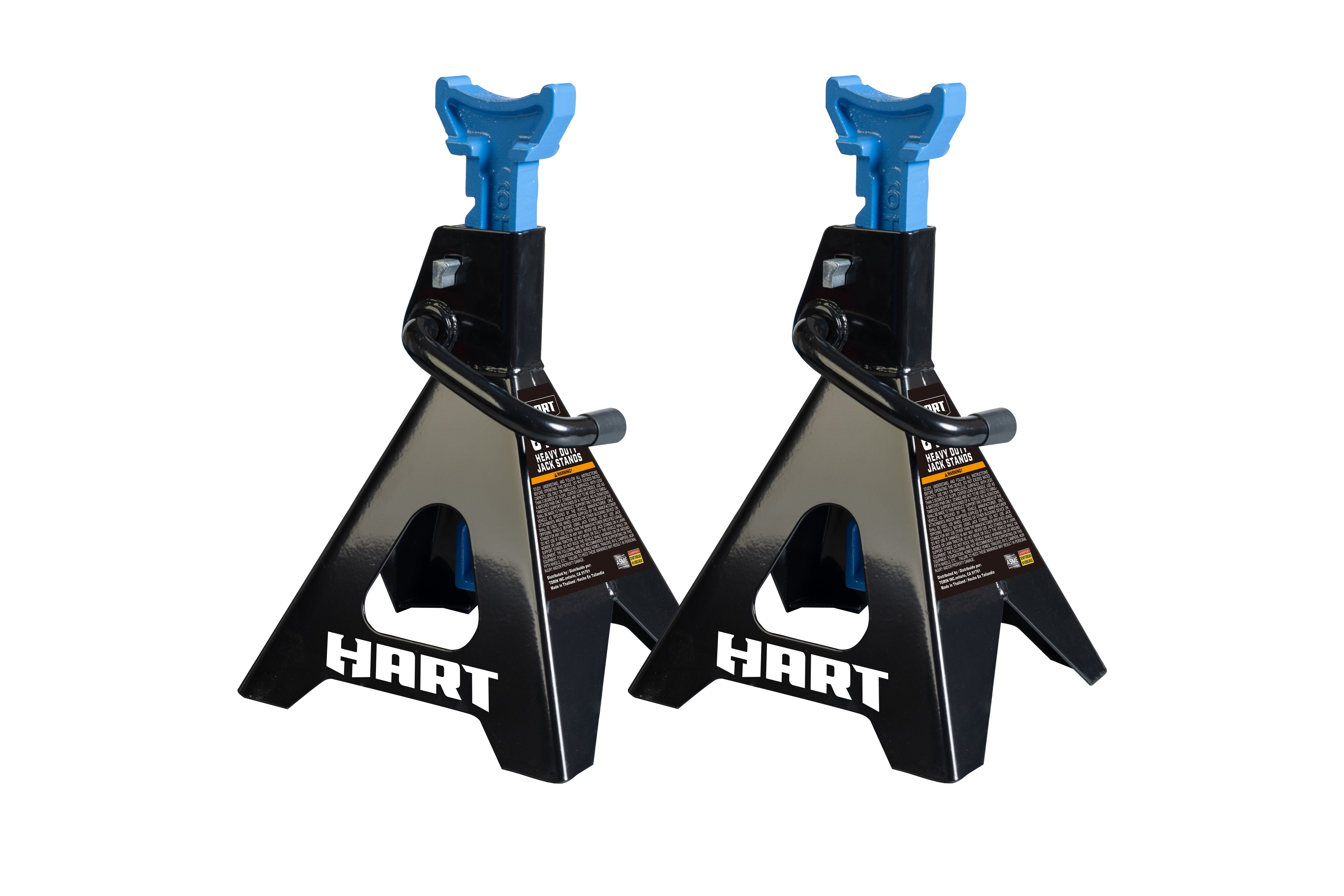 HART Double Locking Steel Jack Stands, Heavy-Duty Automotive Support (Black, 12000 lb Capacity, 1 Pair) 6g9ea