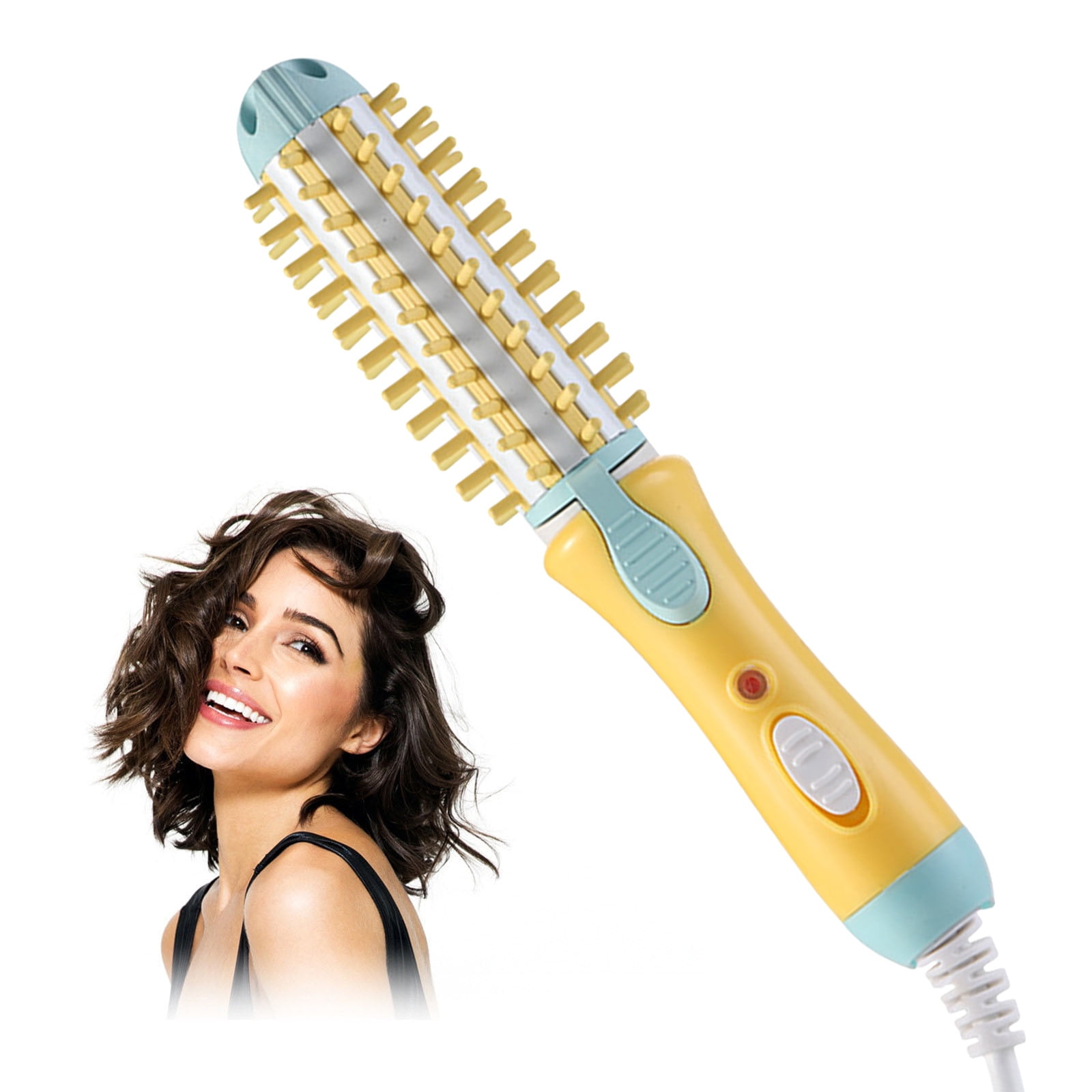 Yatlte Mini Curling Iron for Short Hair, Ceramic Hair Curler with Keratin Oil Infusion (Yellow, 7 in) d89j6