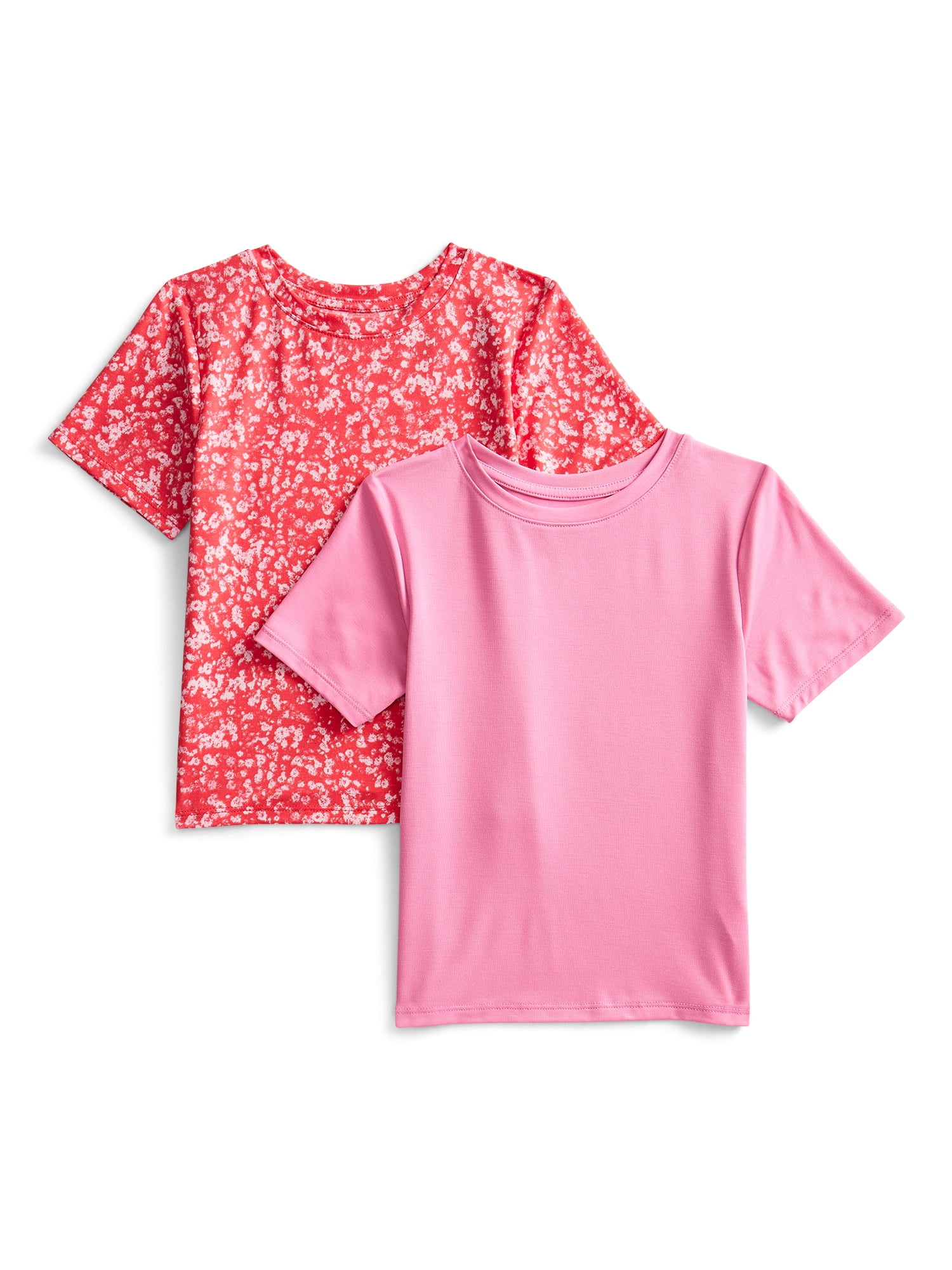 Athletic Works Girls Active Tee Moisture-Wicking Short Sleeve Athletic Shirt (Grey, 2-Pack) kcbs2