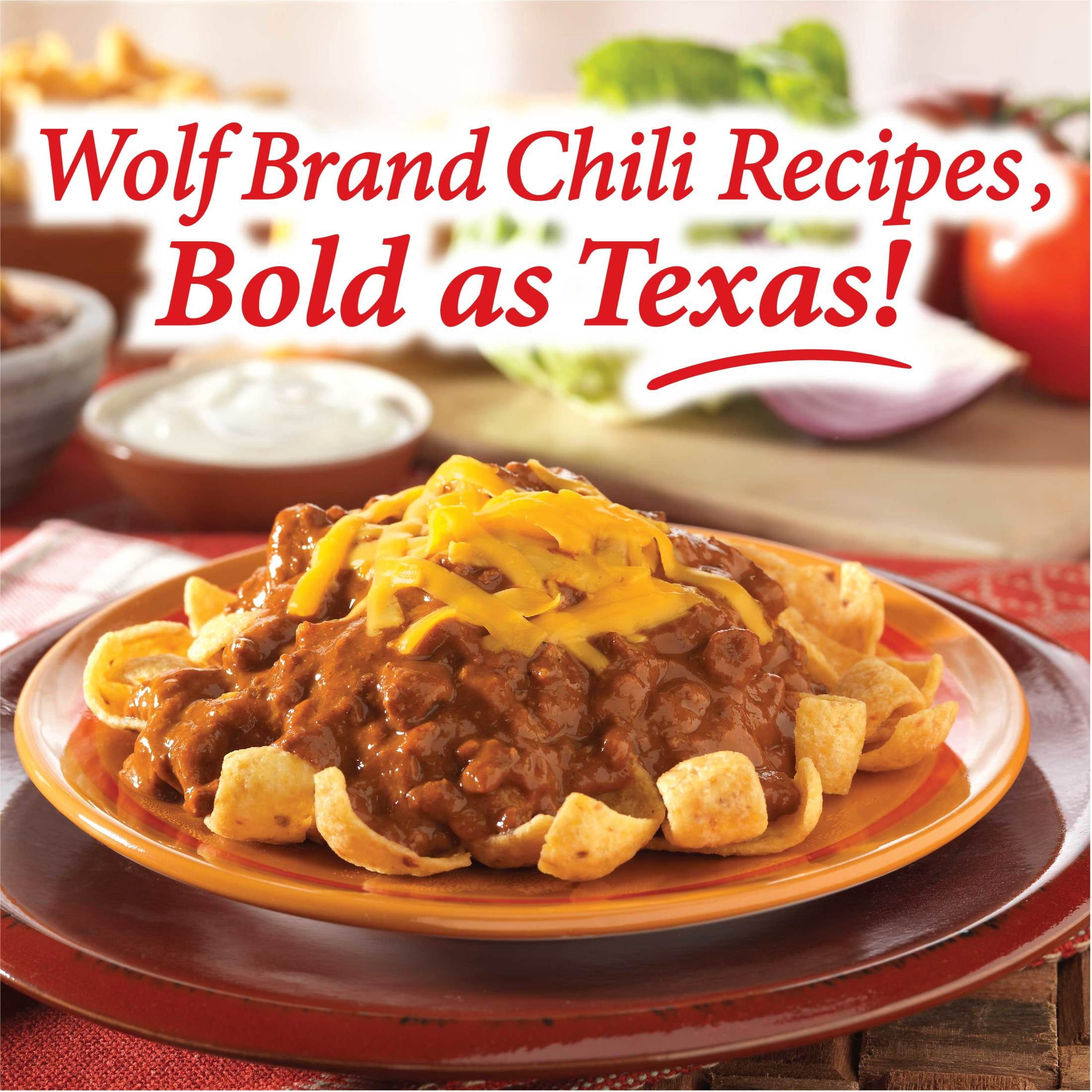 WOLF BRAND Chili No Beans, Hearty Beef and Pork Chili (106 oz) lrytb