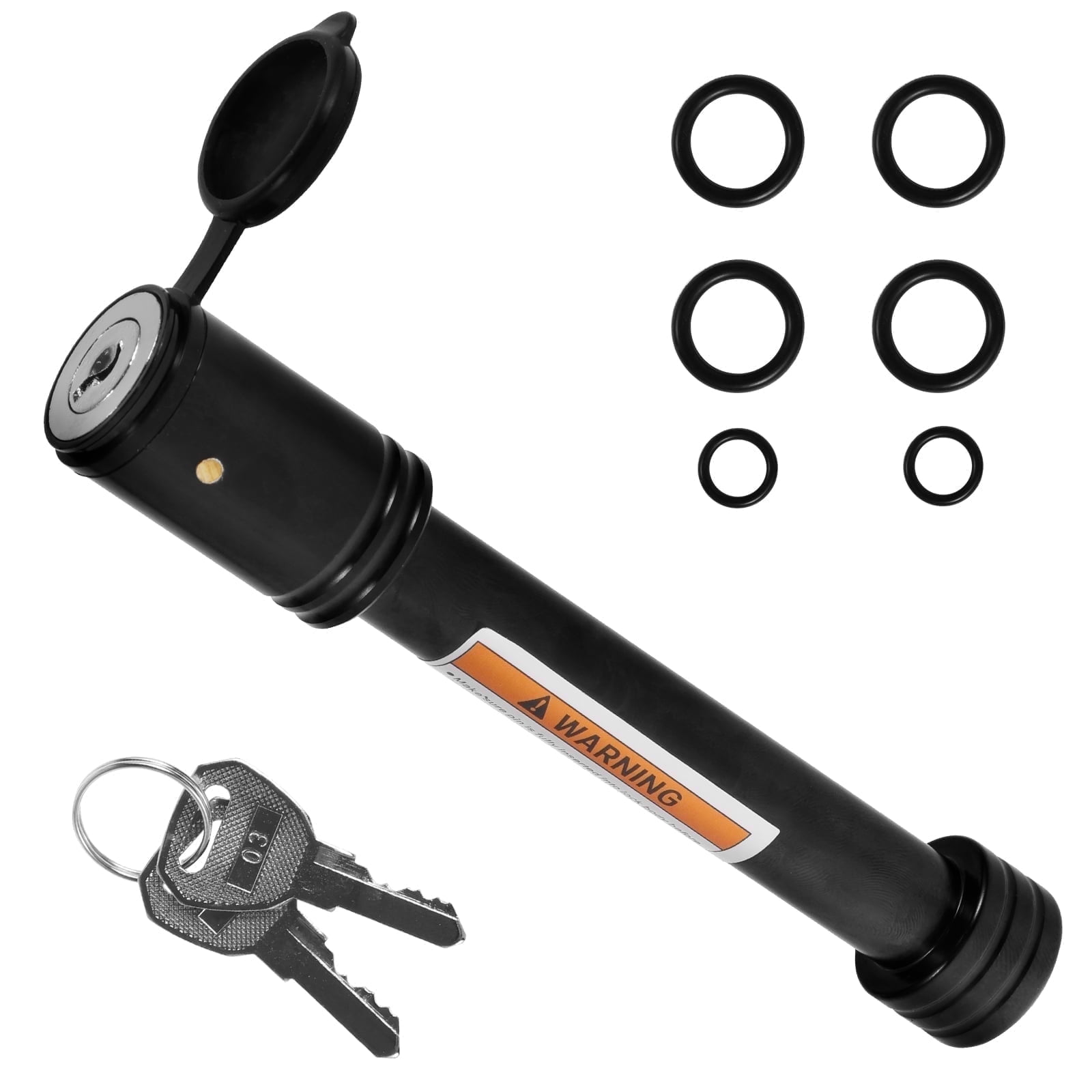 Qenwkxz Trailer Hitch Receiver Lock, Anti-Theft Pin for 2 in Receivers, Heavy-Duty Carbon Steel (Black, 5/8 in) 6h9h3
