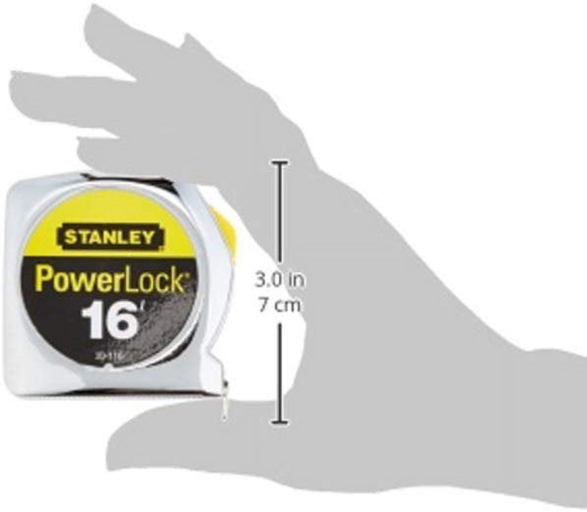 Stanley PowerLock Tape Rule Heavy-Duty Measuring Tool (Silver, 16 ft) 92ioh