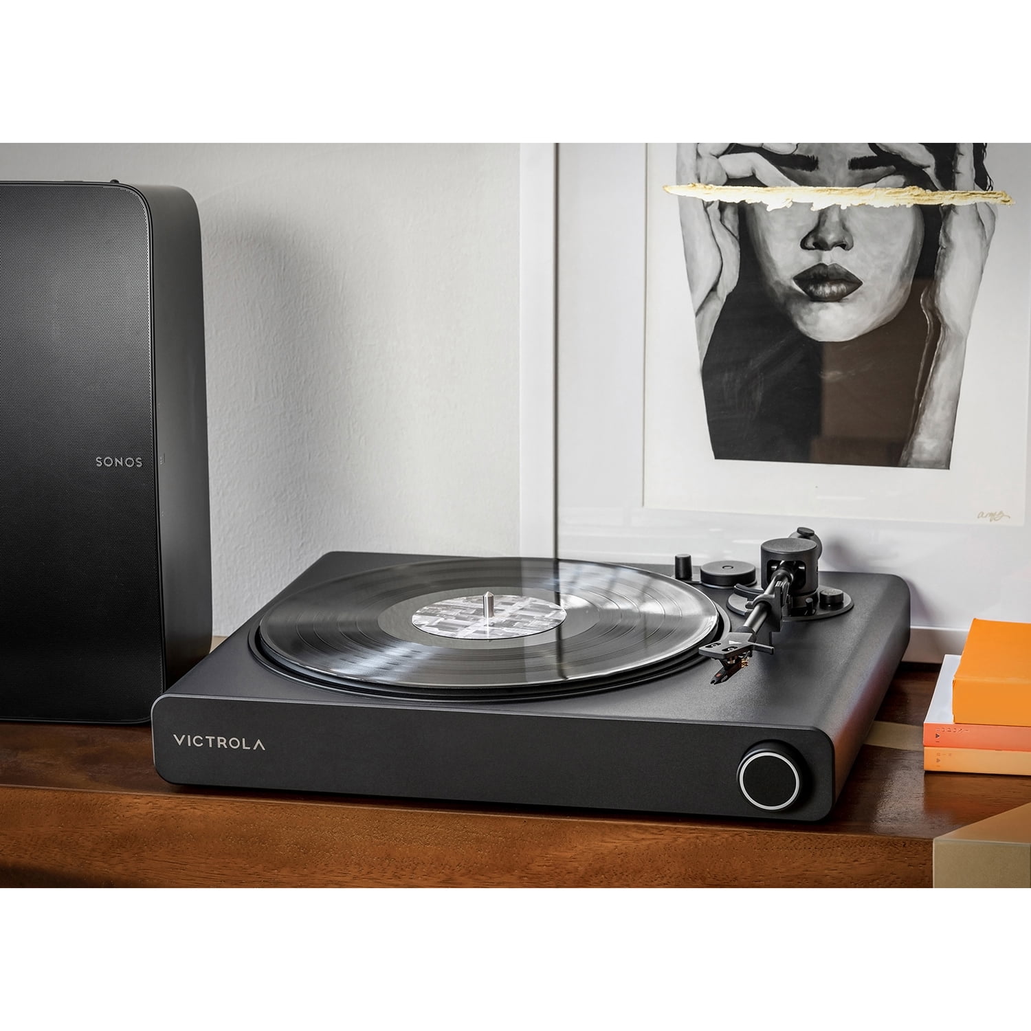 Victrola Stream Onyx Wireless Turntable with Sonos Integration (Black, 2-Speed) azlip