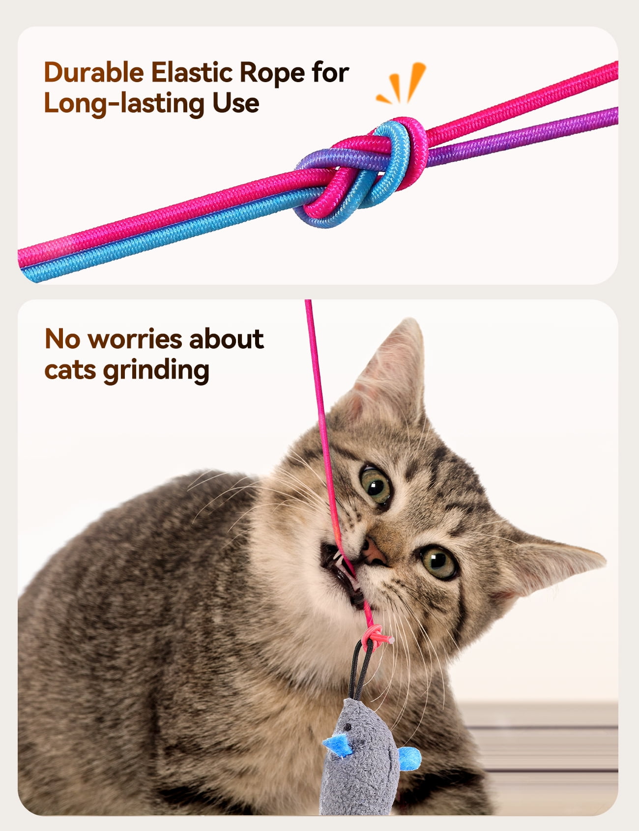 Feelneedy Interactive Cat Toy, 2-in-1 Automatic Laser Teaser and Hanging Feather Toy for Indoor Cats (White, 9.8 in) 47kni