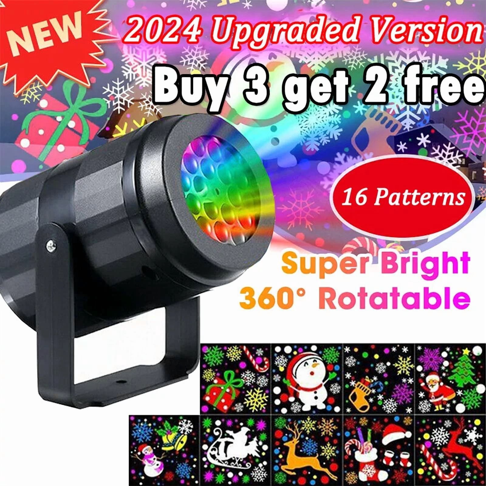 KLYNE Christmas LED Laser Projector Light with 16 Holiday Patterns (Outdoor Landscape Lighting) jrfdb