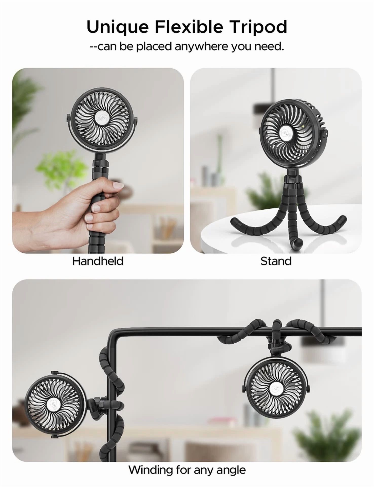 VAULT 3-Speed Portable Rechargeable Mini Cooling Fan (White, 6 in) otlm6