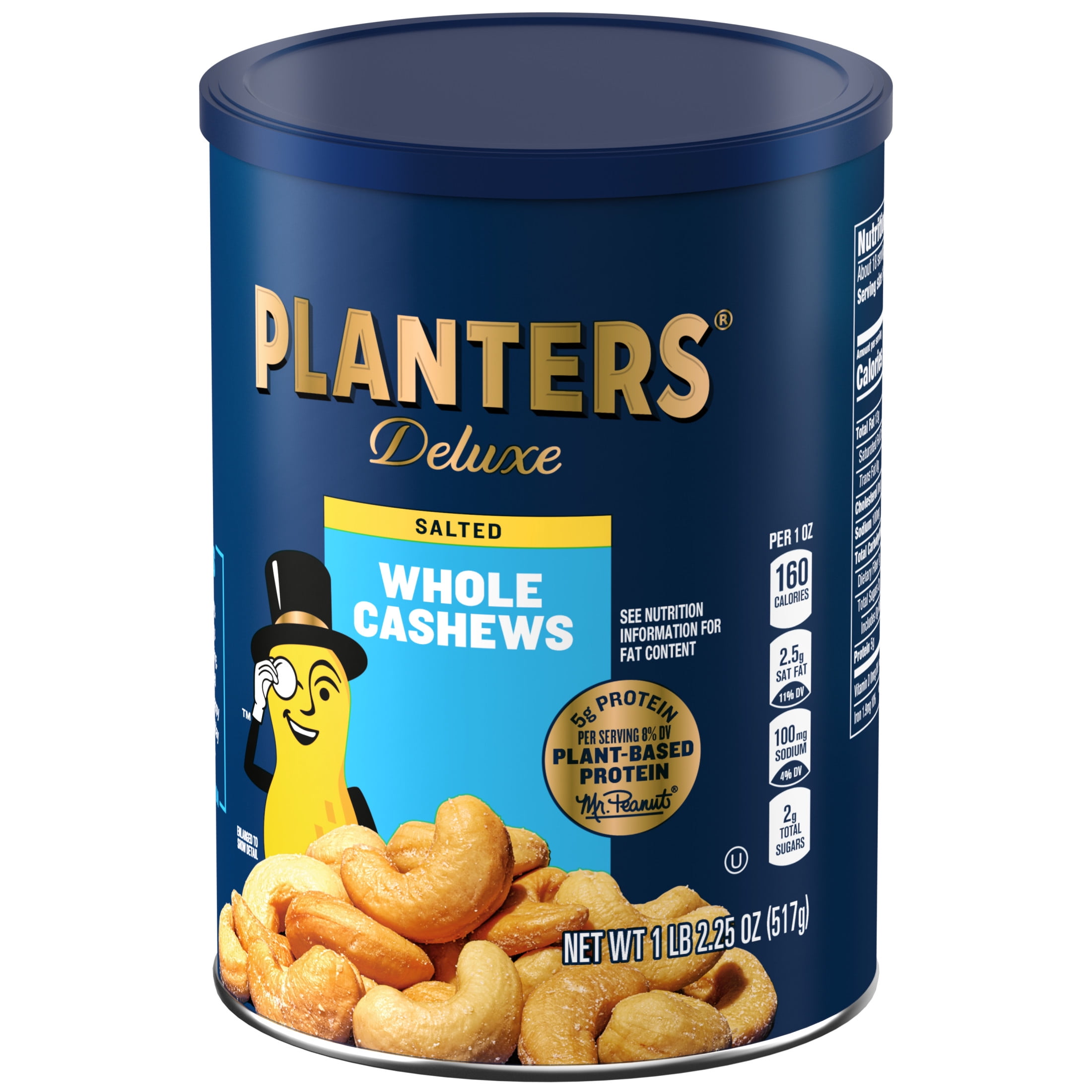 PLANTERS Deluxe Salted Whole Cashews, Roasted Nut Snack, Plant Based Protein (18.25 oz) 554a6