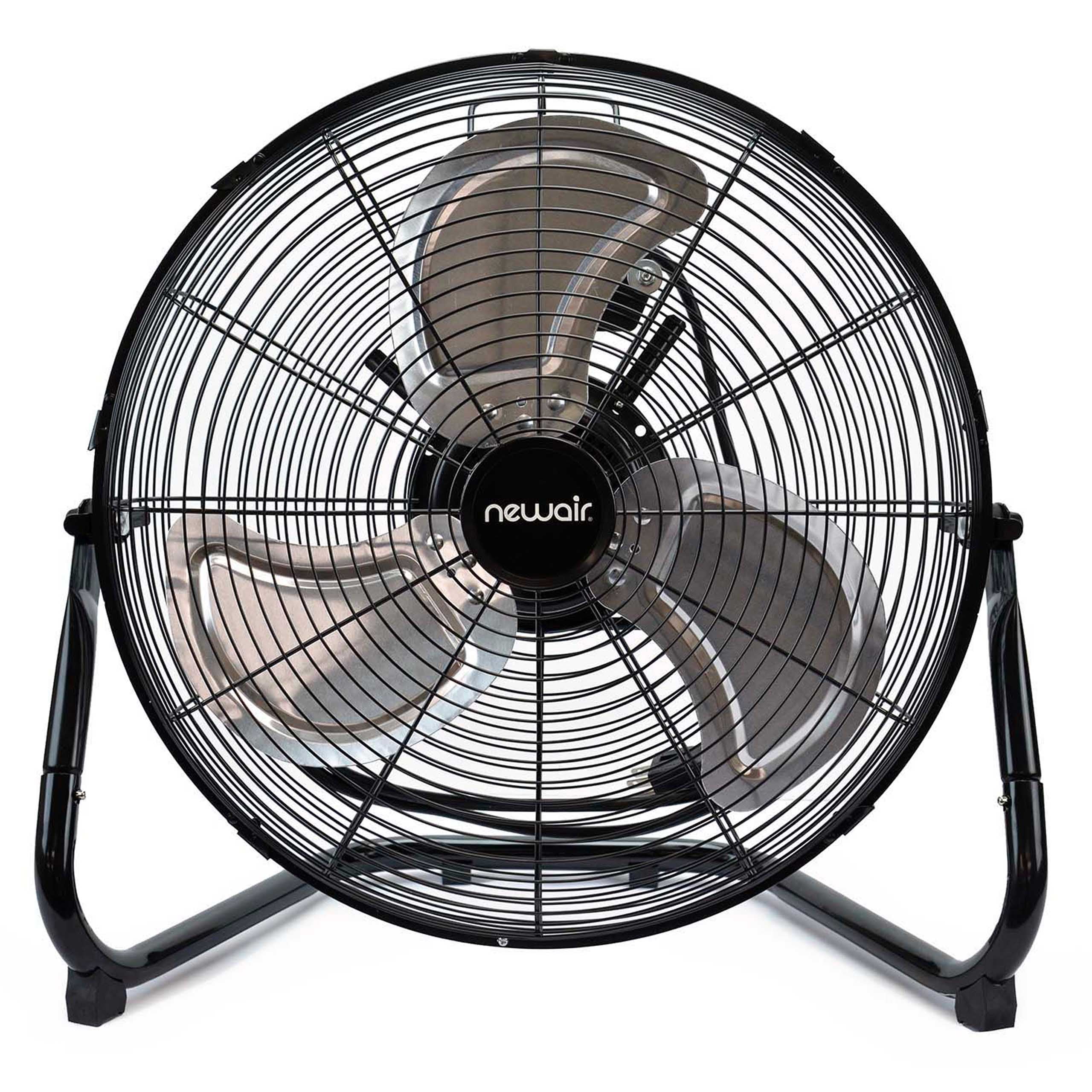 NewAir 18 in High-Velocity Industrial Floor Fan, Heavy-Duty Metal Construction, 3-Speed Adjustable Tilt (Black, 18 in) sizzs