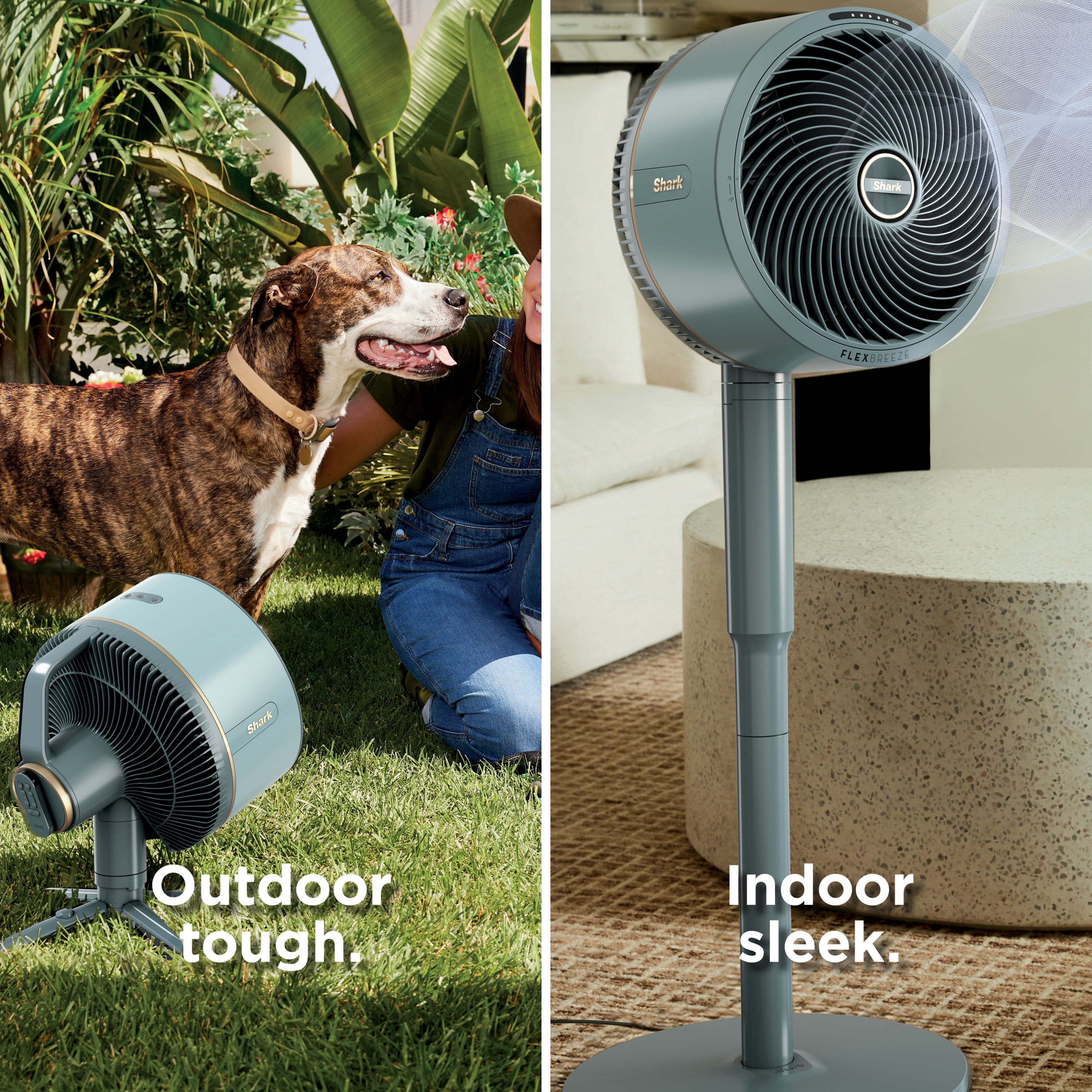 Shark FlexBreeze Portable Outdoor & Indoor Fan with InstaCool Misting Attachment (Grey, 13 lb) wr8bp