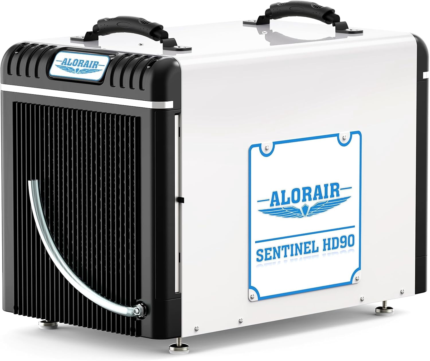 AlorAir Commercial Dehumidifier for Basement and Crawl Space, High-Capacity Moisture Removal (White, 90 PPD) w58nm