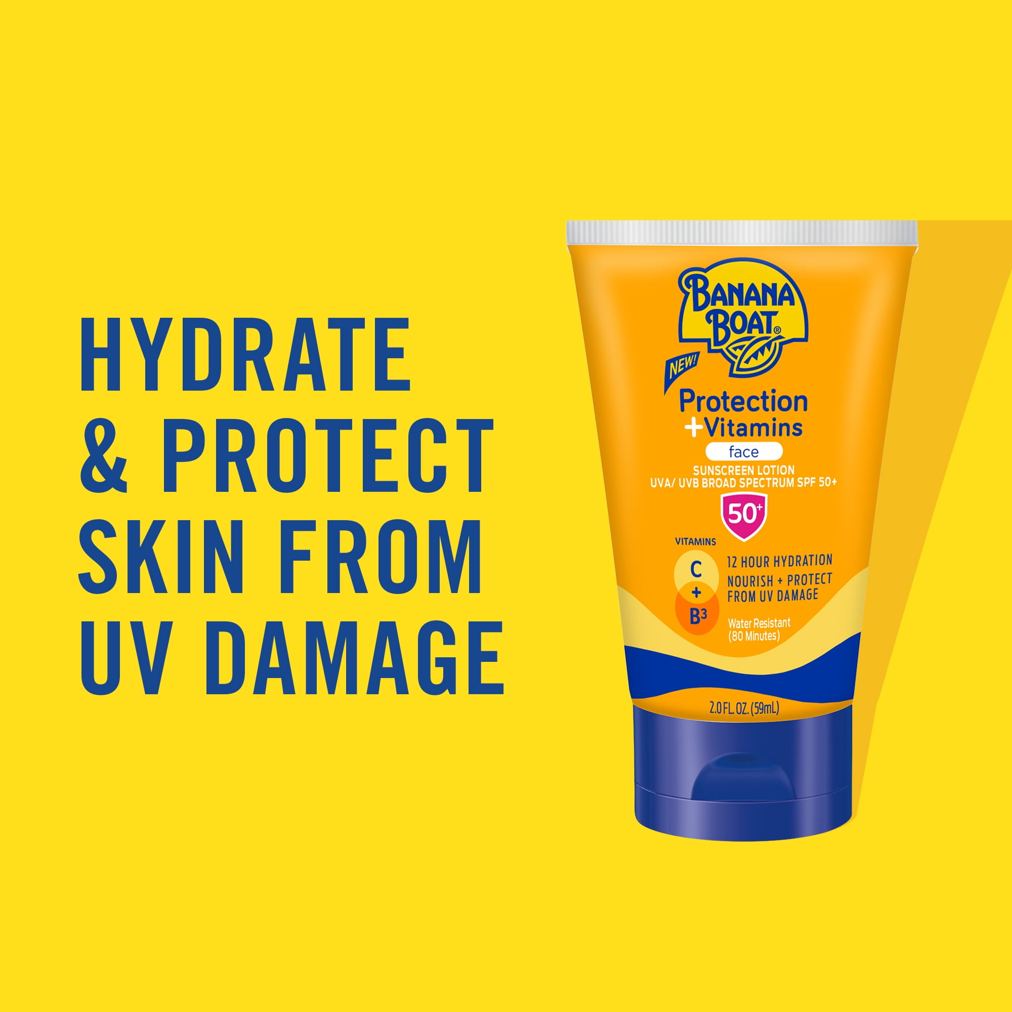 Banana Boat Light-Weight Face Sunscreen Lotion with Vitamin C & Niacinamide SPF 50 (2 fl oz) 82xeo