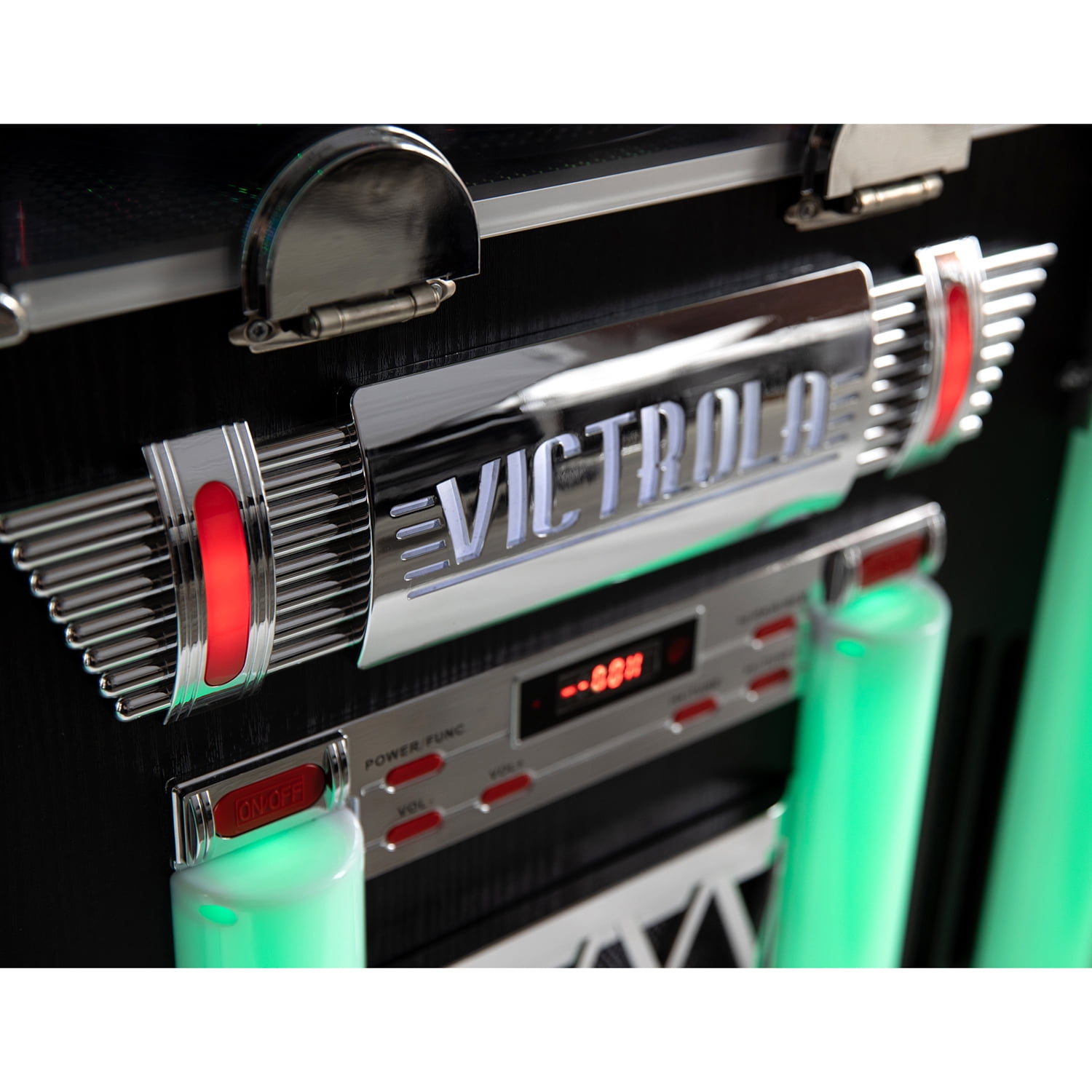 Victrola Mayfield Full-Size Jukebox Record Player with Bluetooth and LED Lighting (Black) oyvnt