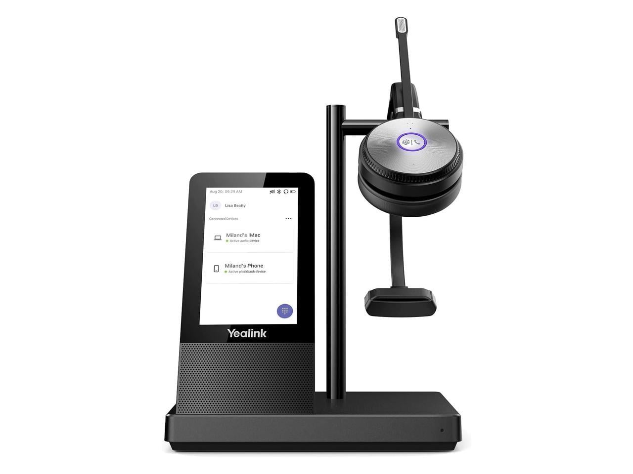 Yealink WH66 Mono Wireless Headset with Touch Screen Base and Charging Station (Teams Certified, 525 ft Range) egy69
