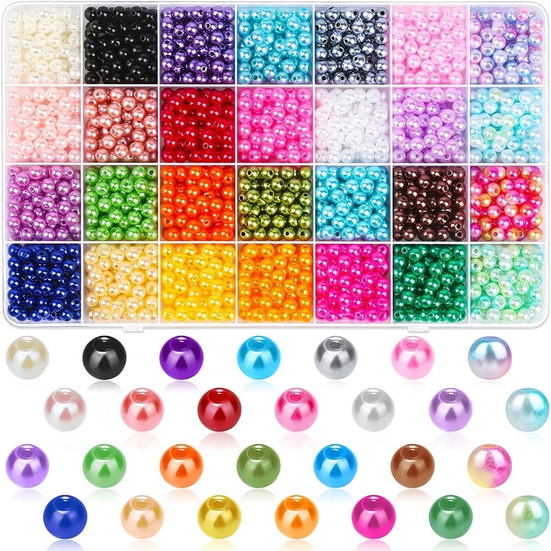 GOODOOSOO Round Pearl Beads Set for DIY Jewelry Making (Multicolor, 1680 Pieces, 6mm) 97ybj