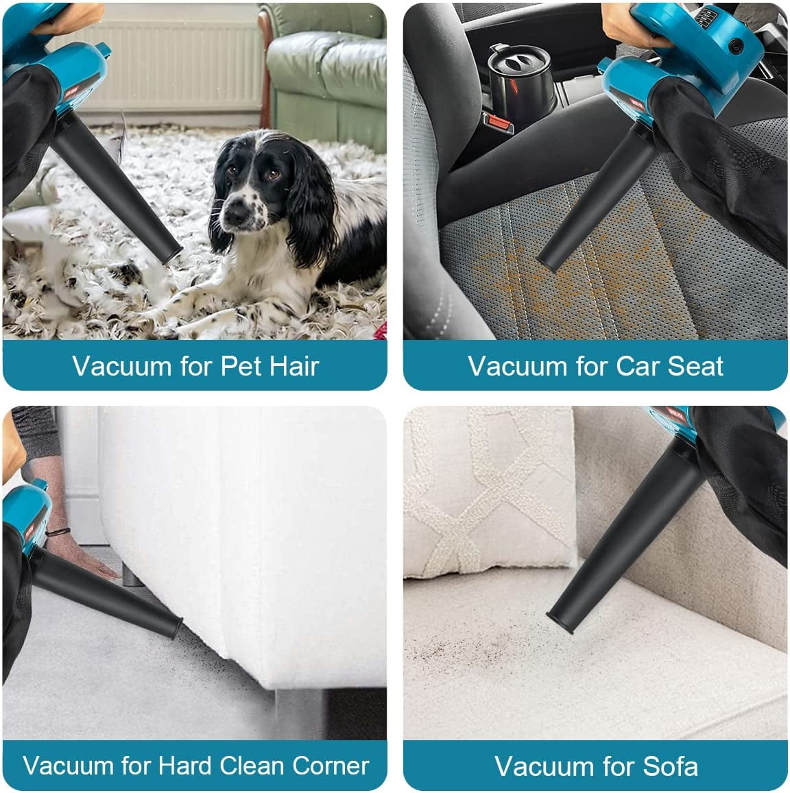 Abeden 2-in-1 Corded Electric Leaf Blower and Vacuum, Lightweight Handheld Sweeper for Garden and Car (Blue, 14.6 in x 6.7 in x 7.1 in) a78t9