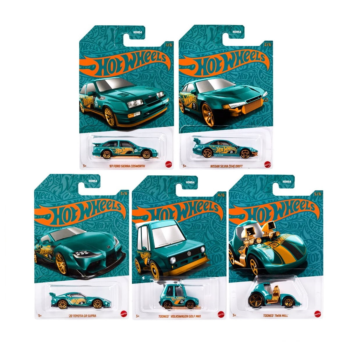 Hot Wheels Pearl & Chrome F Case Die-Cast Vehicles (Turquoise, 5 Count) joqpy