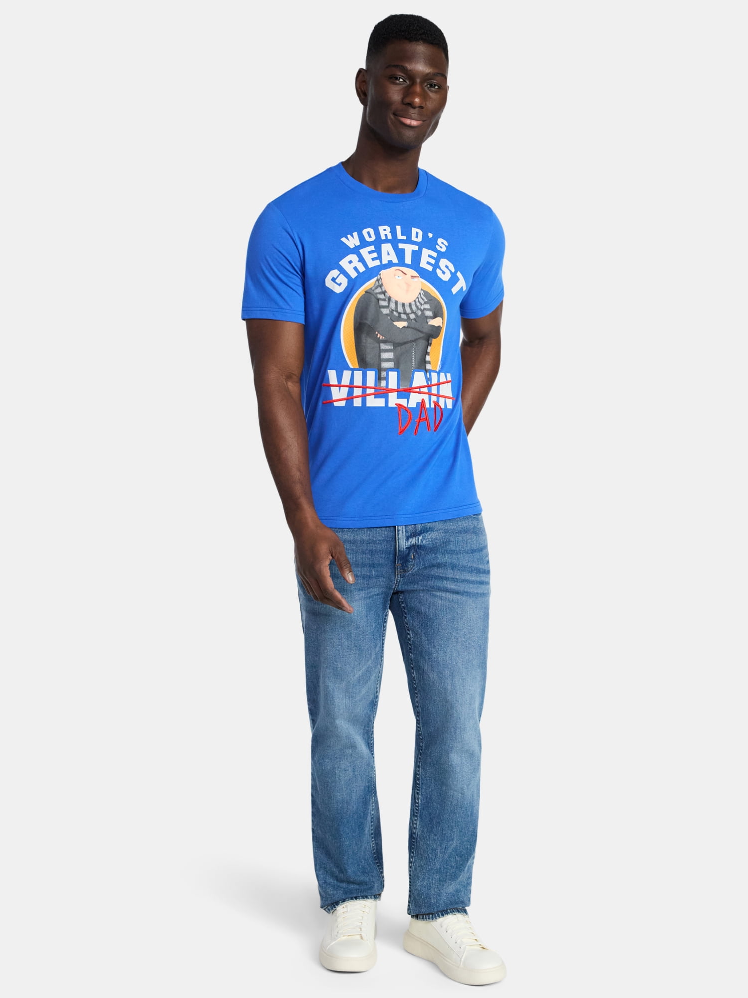 Despicable Me Men's Graphic Tee Short Sleeve Crewneck Shirt (Blue, XS-5XL) m334g